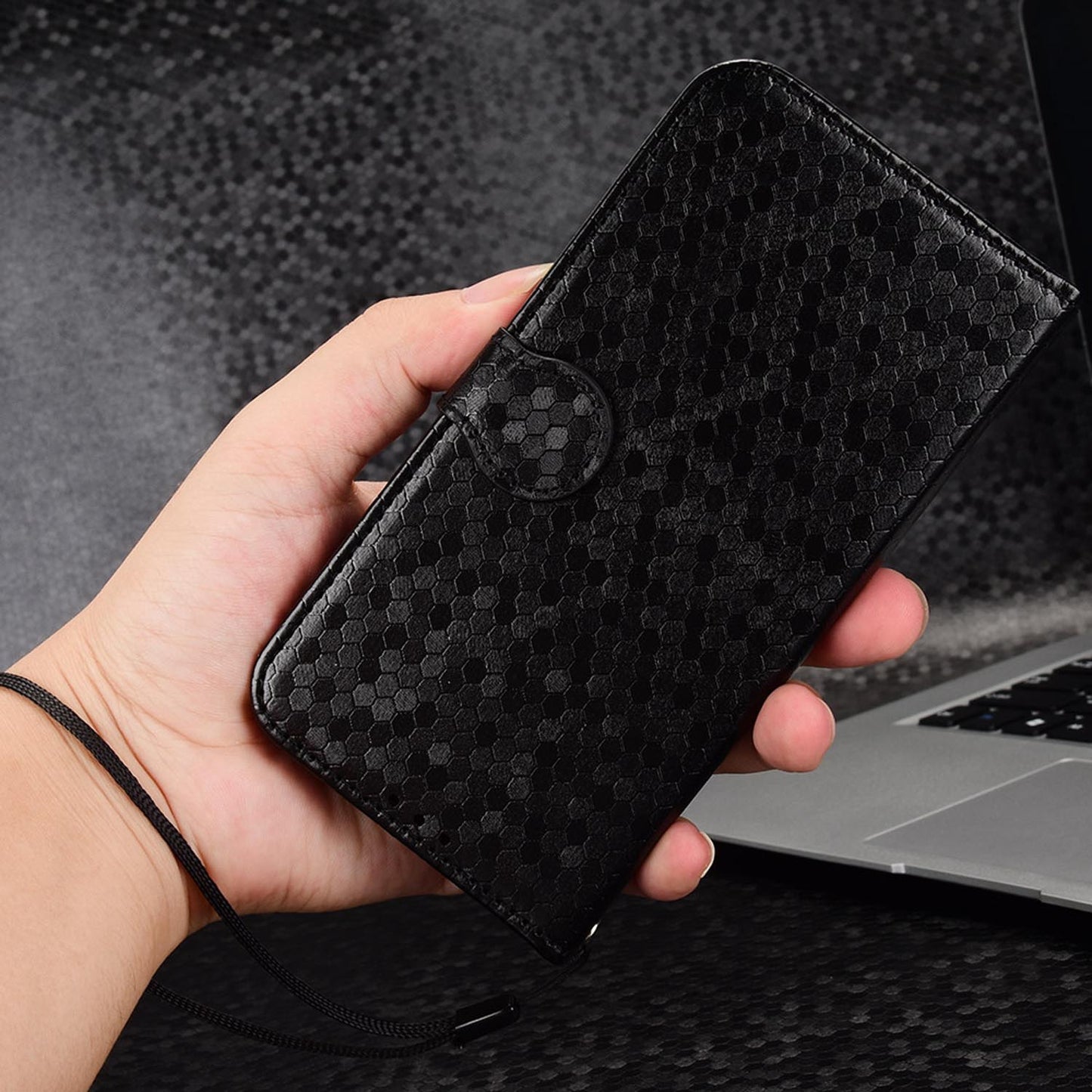 Wallet Case for Sharp Aquos R10 R9 Sense9 Sense8 Slim Flip Polka-Dots Phone Cover with Card Holder - Bodw Series