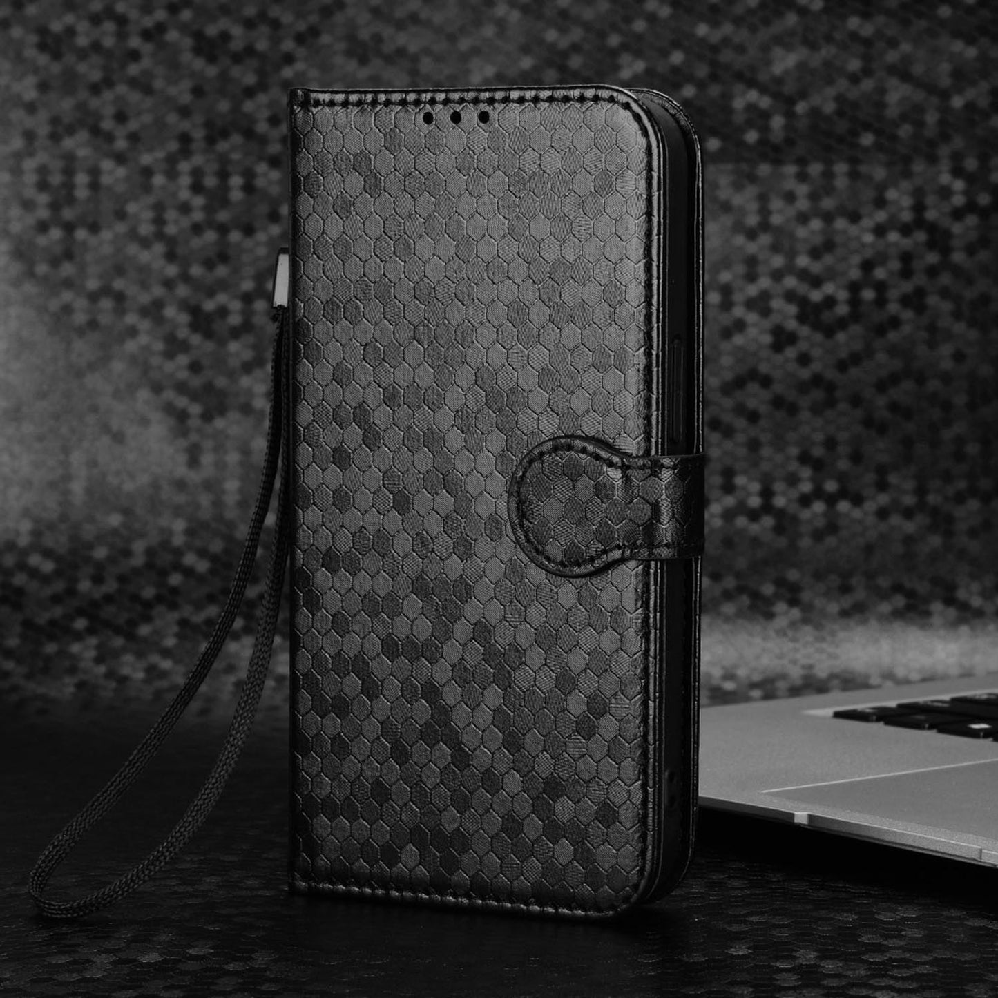 Wallet Case for Sharp Aquos R10 R9 Sense9 Sense8 Slim Flip Polka-Dots Phone Cover with Card Holder - Bodw Series