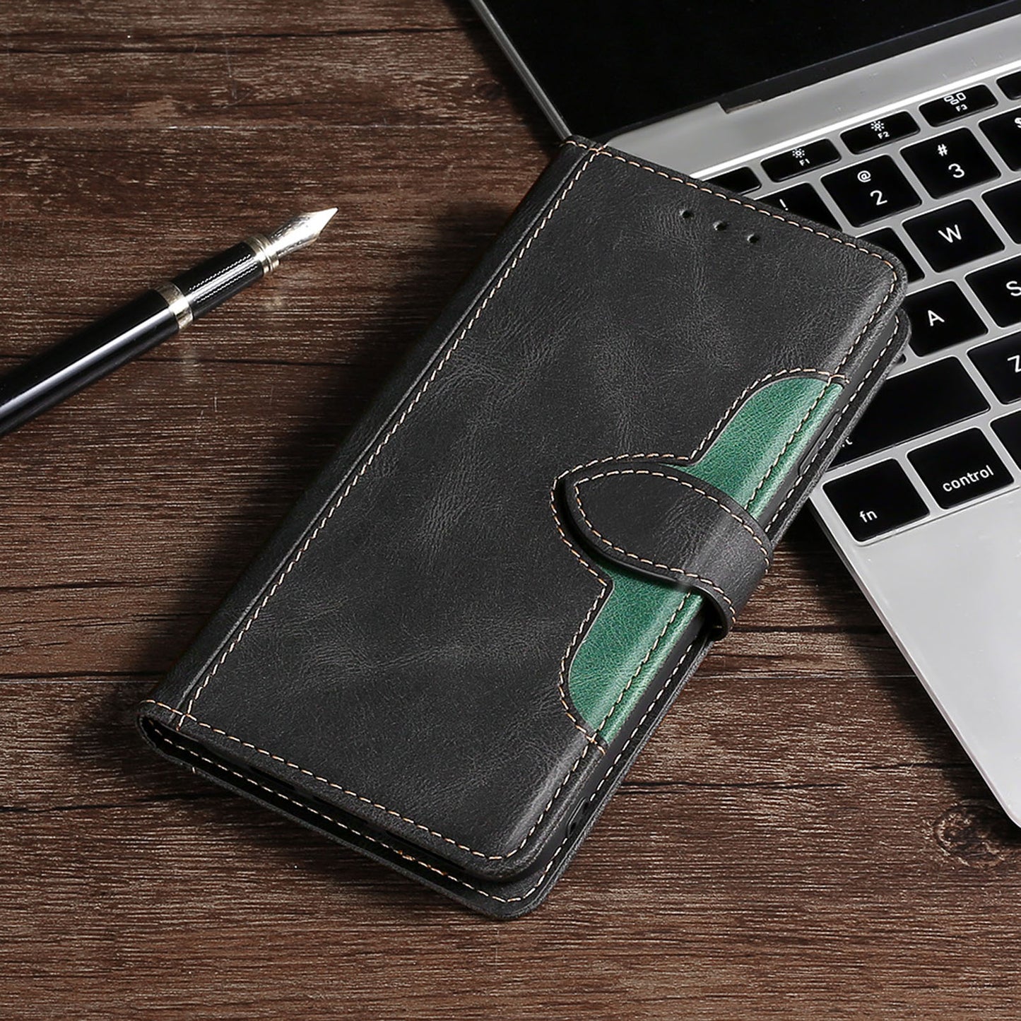 Compatible with Galaxy S25 Edge S24 FE Wallet Case Flip Folio Phone Cover with 2 Card Slots - Cmk Series