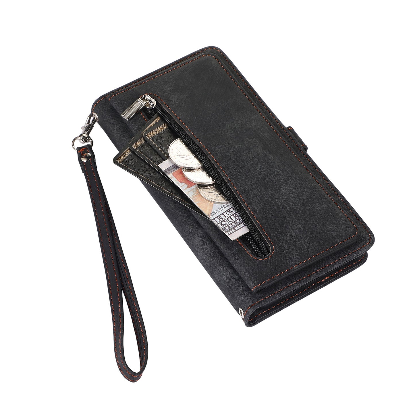 For Oppo Reno14 Pro 5G Find X8 Wallet Case with Card Holder, PU Leather Magnetic Snap Flip Zipper Strap Phone Cover - Dgnllbgs Series