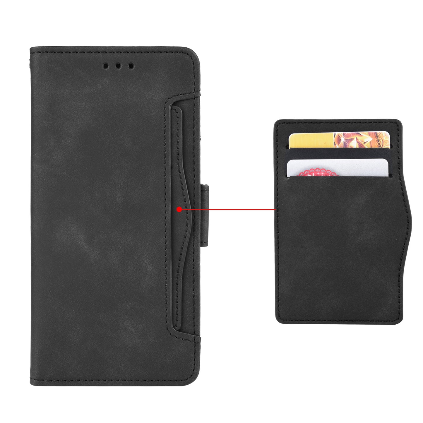 Wallet Case for Sharp Aquos R10 R9 Sense9 Sense8, PU Leather Magnetic Flip Folio Cover with Removable Card Holder - Dkcpt Series