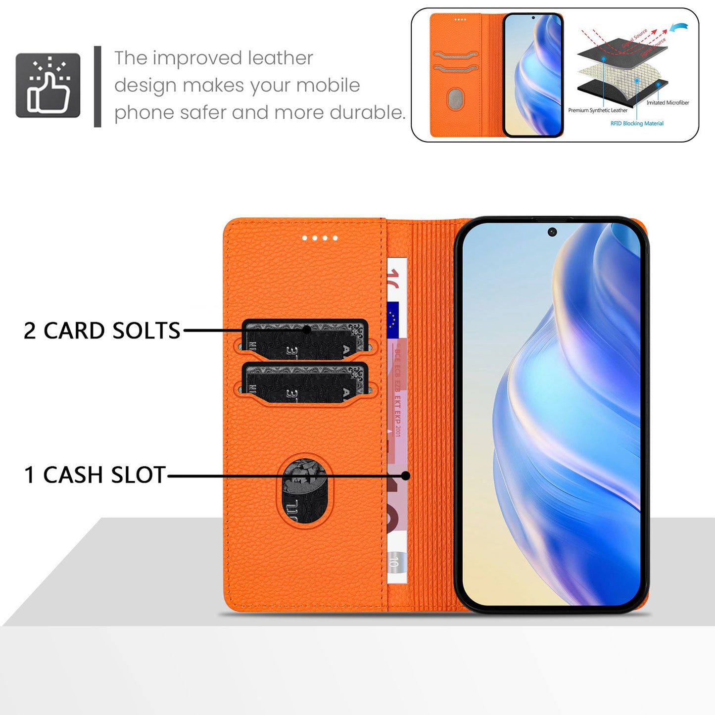 Flip Wallet Case for Galaxy A56 A55 5G, PU Leather Magnetic Folio Cover with Card Holder RFID Blocking - Dxlzwrfid Series