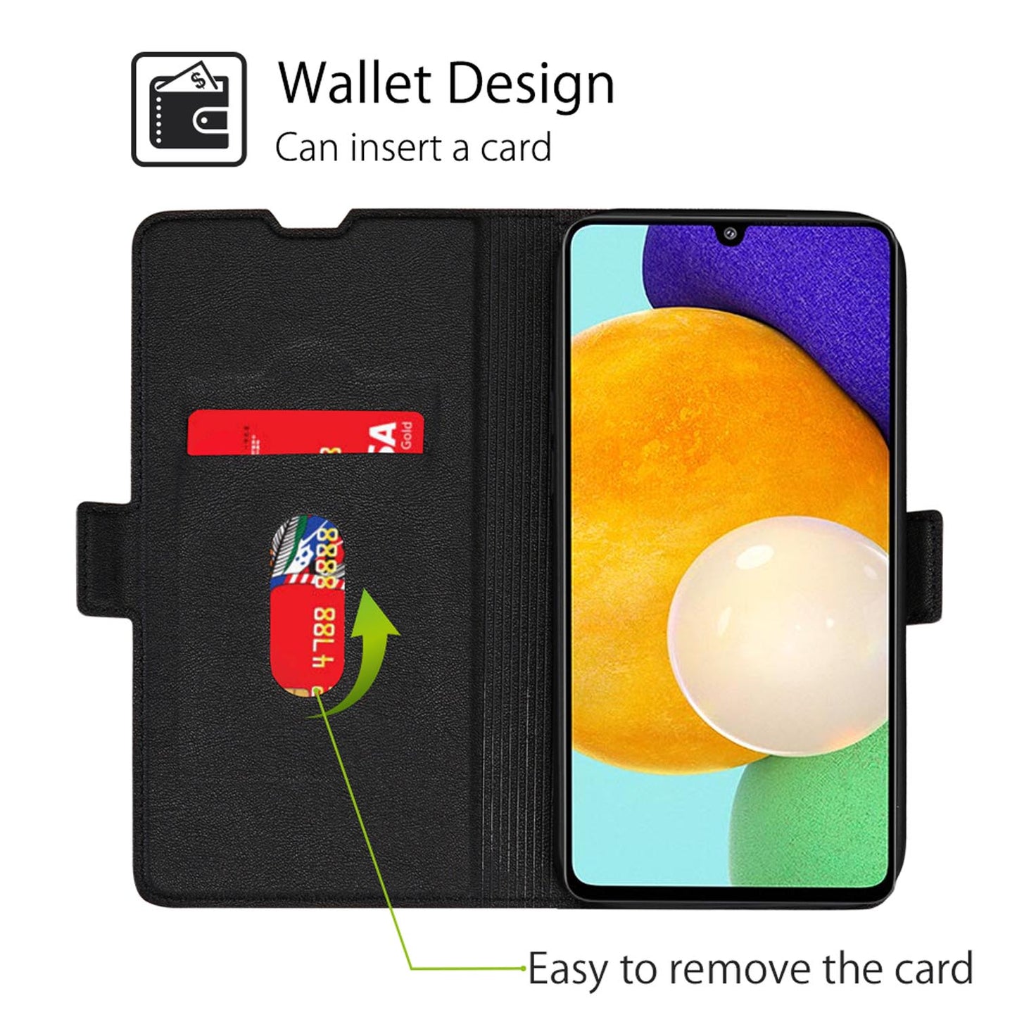 Compatible with Galaxy S25 Edge S24 FE Wallet Case, Ultra Slim Flip Folio PU Leather Cover - Dyck Series