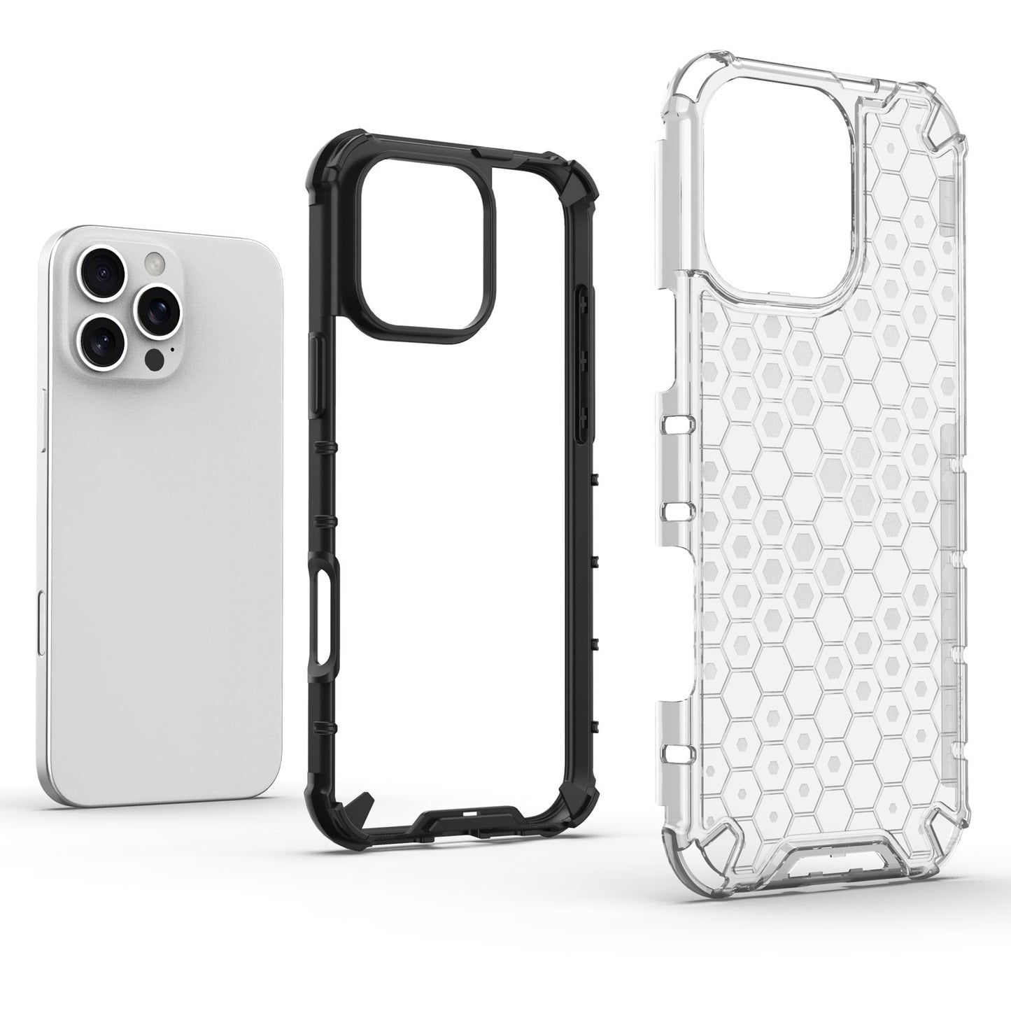For iPhone 16e 15 Pro Max Bumper Case Non-Yellowing Shockproof Protective Phone Cover - Fc Series