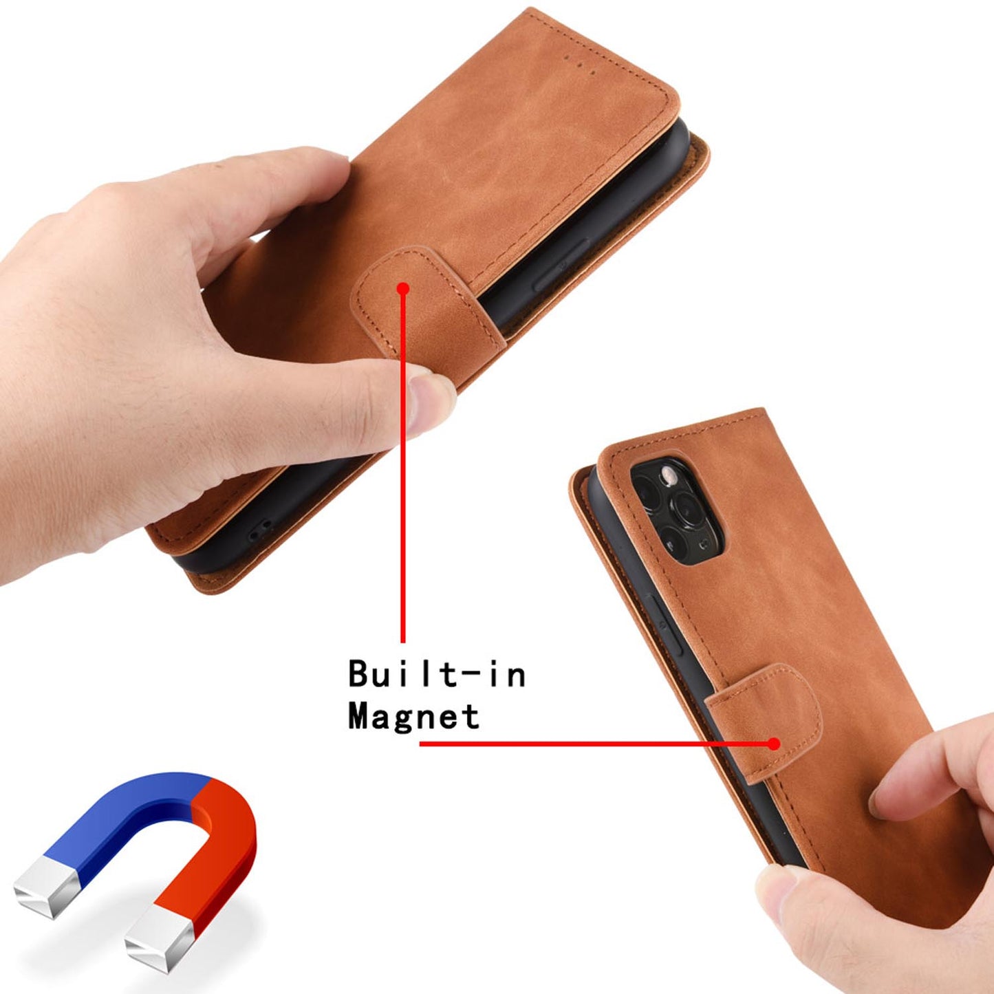Wallet Case for iPhone 16e 15 Pro Max, PU Leather Flip Folio Cover with Card Slots and Hand Strap - Fgnpfgpt Series