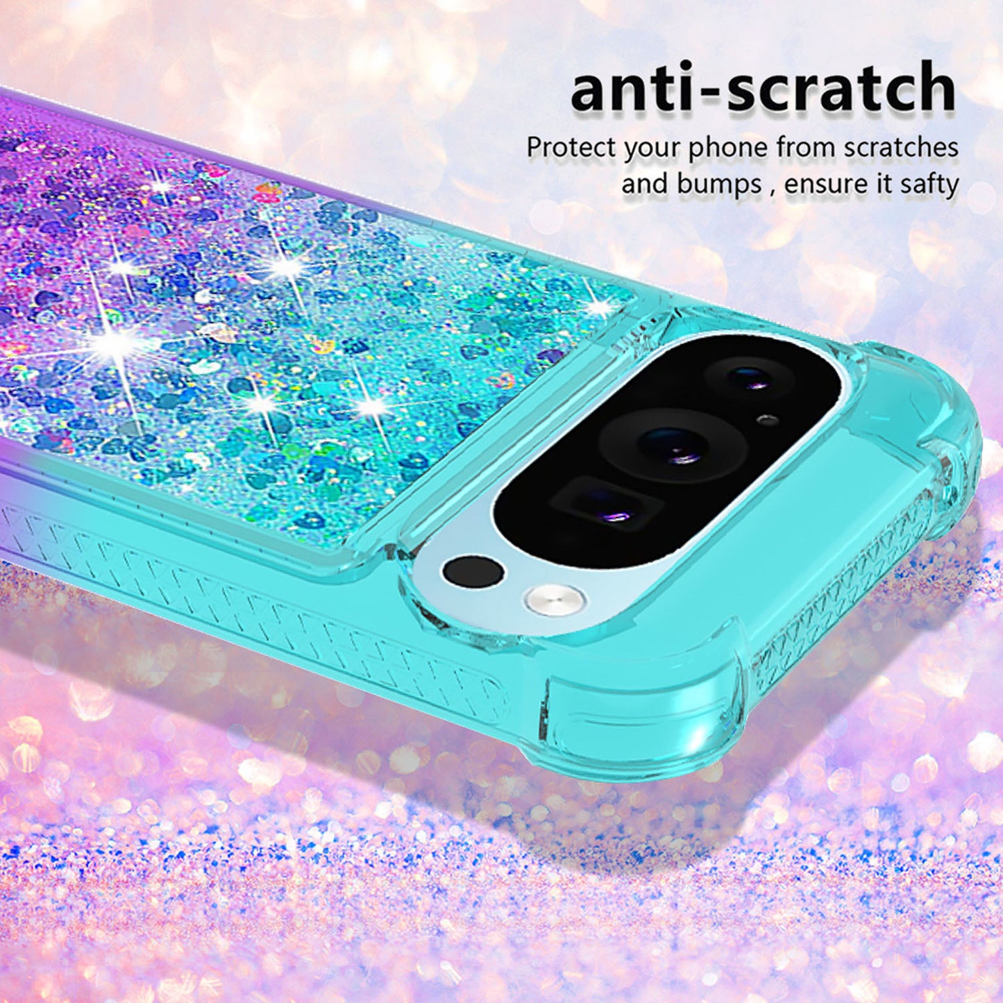 For Google Pixel 9A 8 Pro Glitter Case, Soft TPU Liquid Shockproof Phone Cover - Fsjbls Series