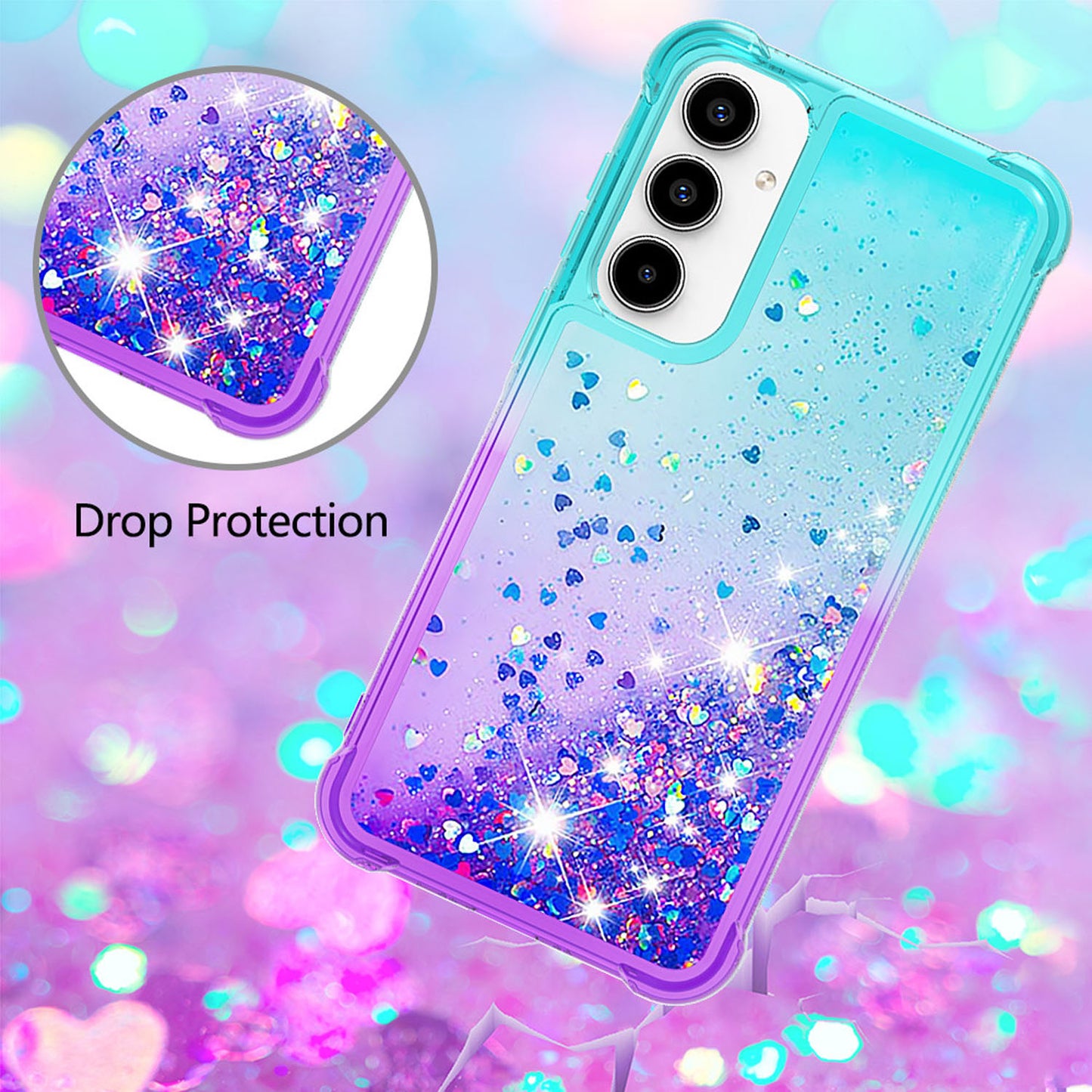 For Galaxy A56 A55 5G Glitter Case, Soft TPU Liquid Shockproof Phone Cover - Fsjbls Series