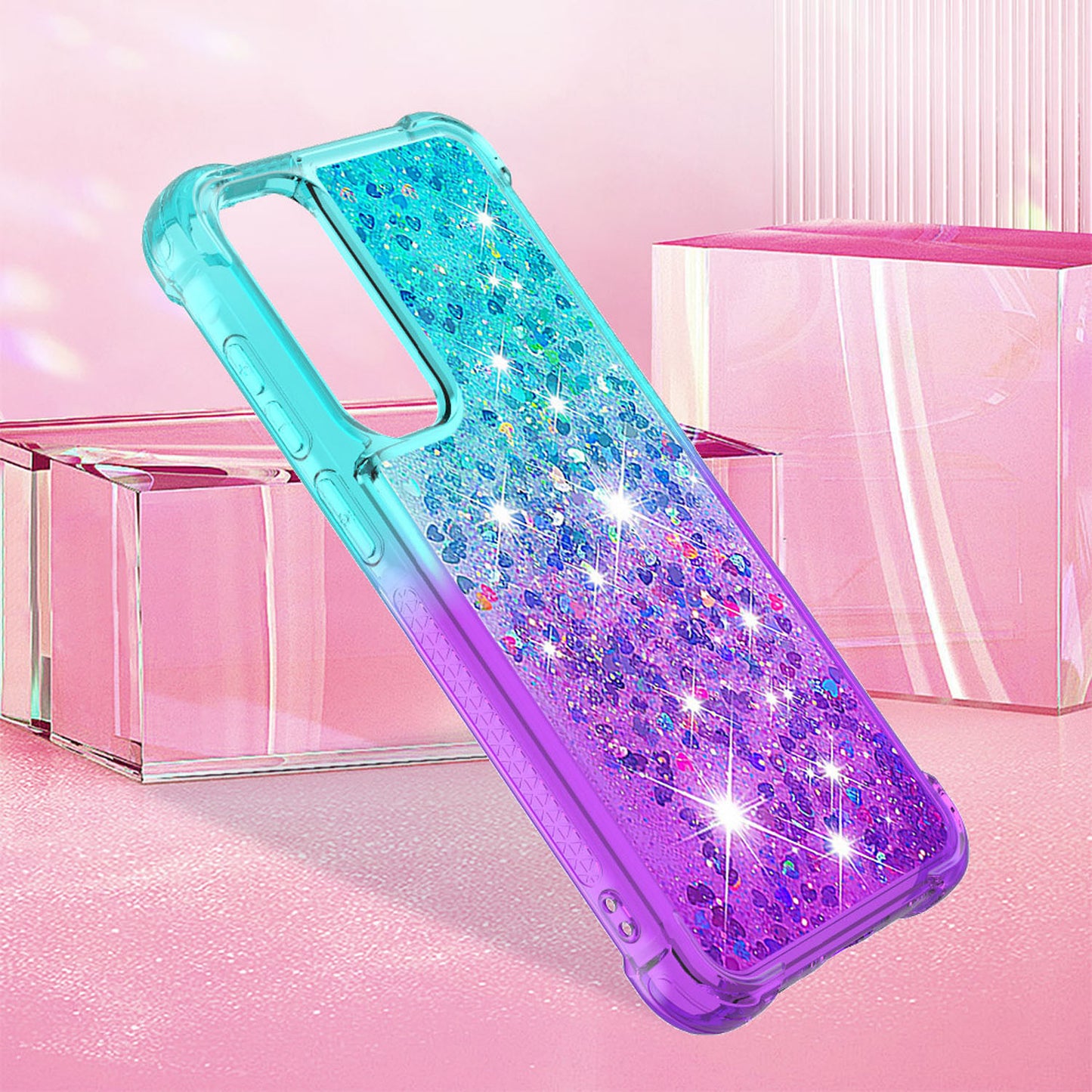 Glitter Soft TPU Liquid Phone Case with Shock-Resistant Protection - Fsjbls Series