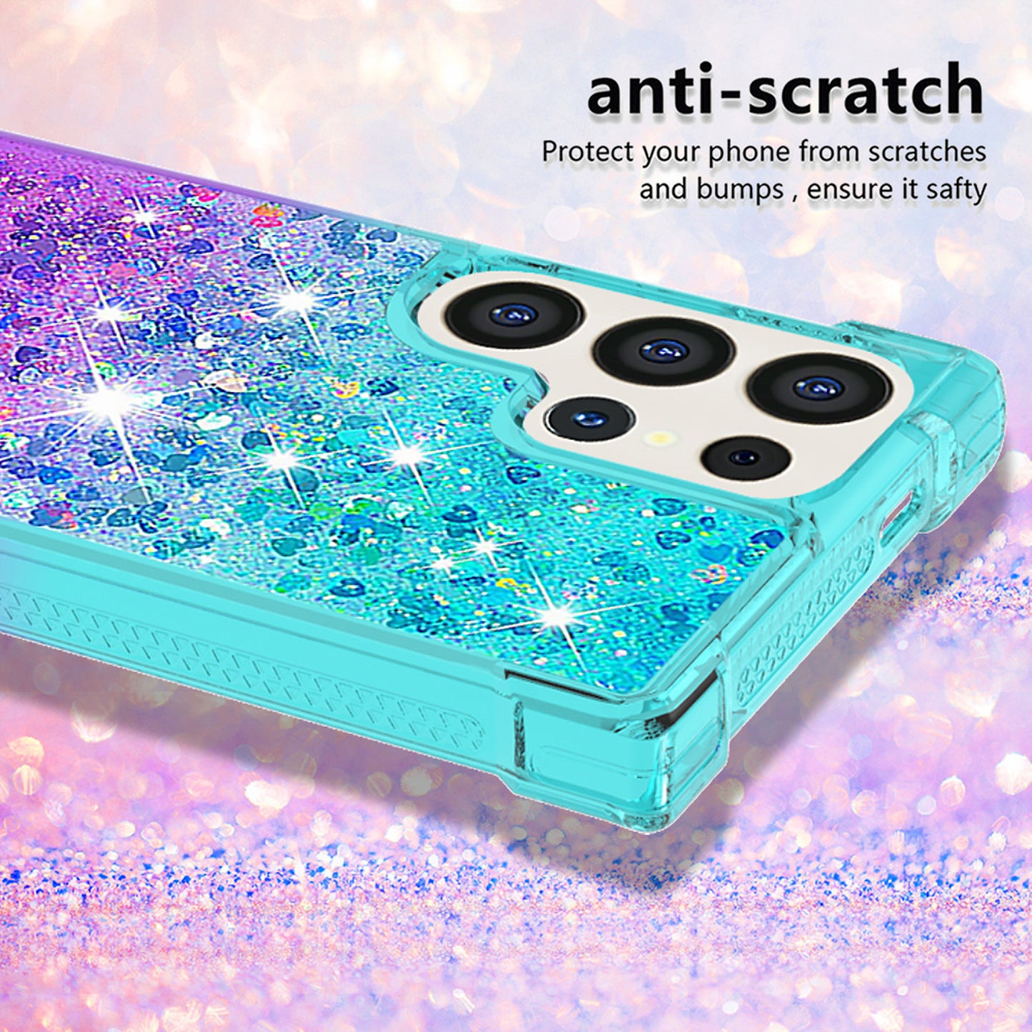For Galaxy S25 Edge S24 Glitter Case, Soft TPU Liquid Shockproof Phone Cover - Fsjbls Series