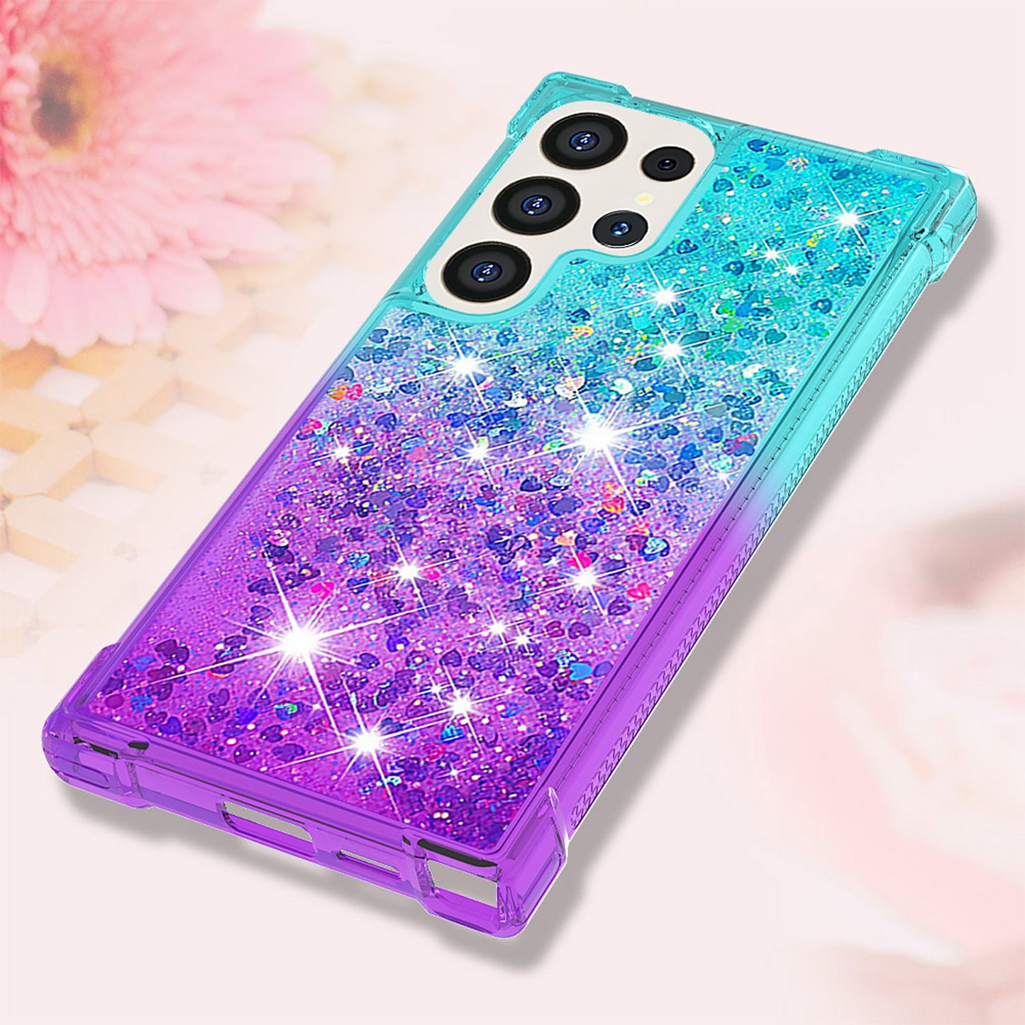 For Galaxy S25 Edge S24 Glitter Case, Soft TPU Liquid Shockproof Phone Cover - Fsjbls Series