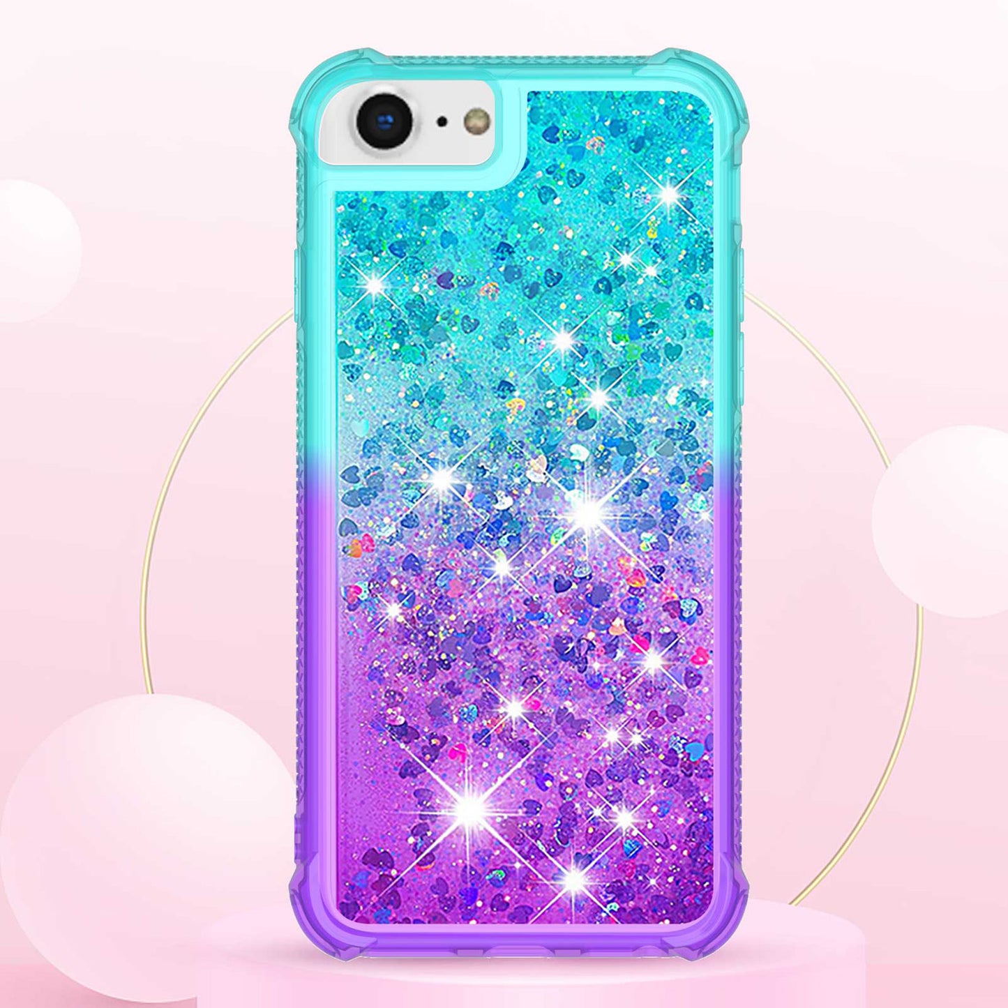 For iPhone 16e 15 Pro Max Glitter Case, Soft TPU Liquid Shockproof Phone Cover - Fsjbls Series
