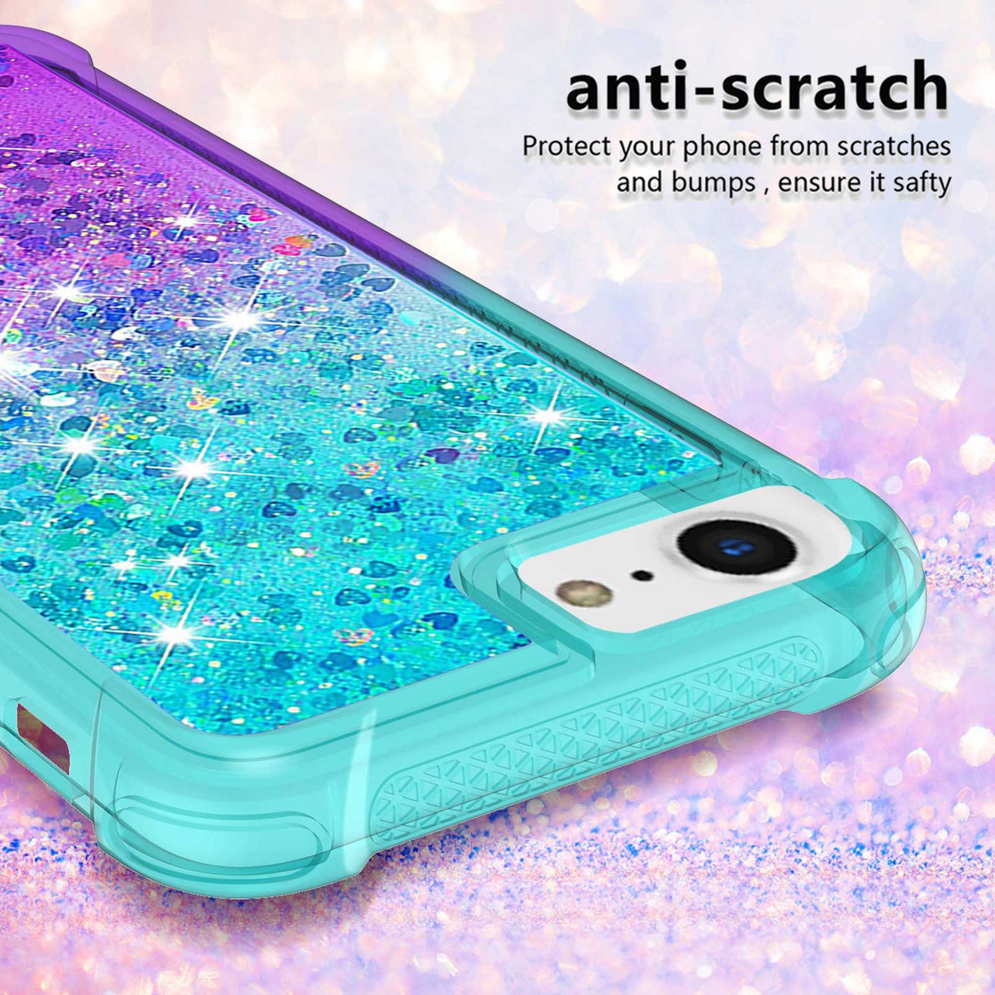 For iPhone 16e 15 Pro Max Glitter Case, Soft TPU Liquid Shockproof Phone Cover - Fsjbls Series