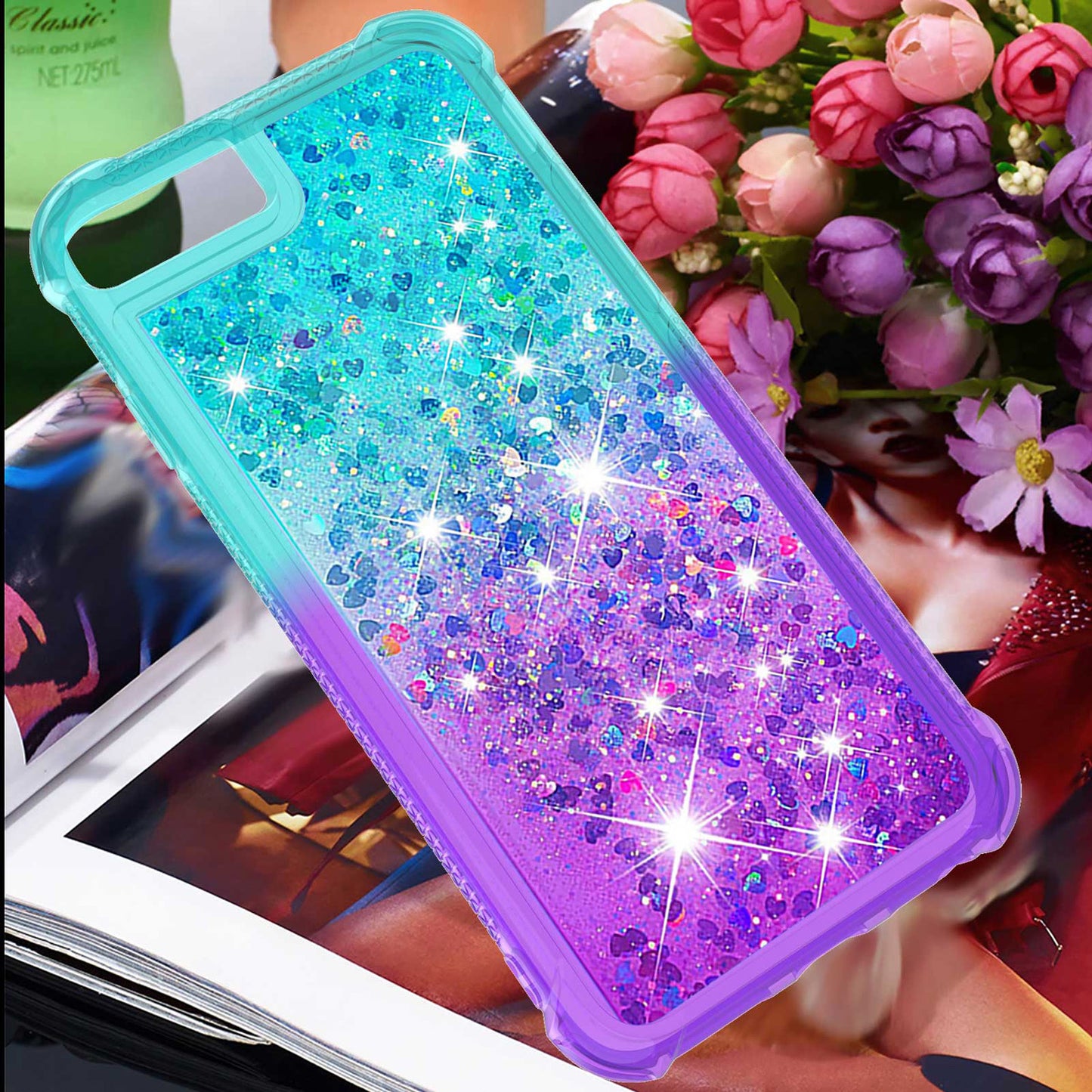 For iPhone 16e 15 Pro Max Glitter Case, Soft TPU Liquid Shockproof Phone Cover - Fsjbls Series
