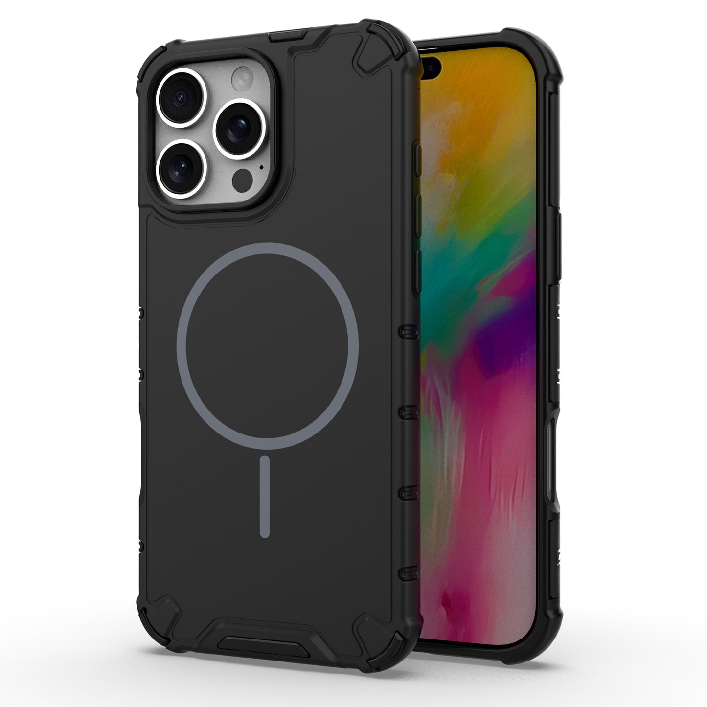 For iPhone 16 15 Pro Max Case, Compatible with Magsafe, Shockproof Heavy Duty Protection Cover - Gsfbq Series