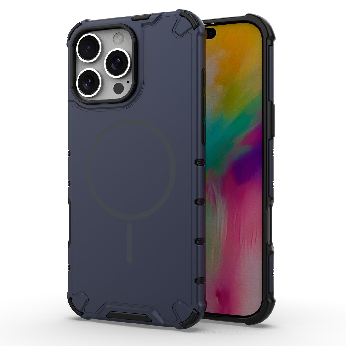 For iPhone 16 15 Pro Max Case, Compatible with Magsafe, Shockproof Heavy Duty Protection Cover - Gsfbq Series
