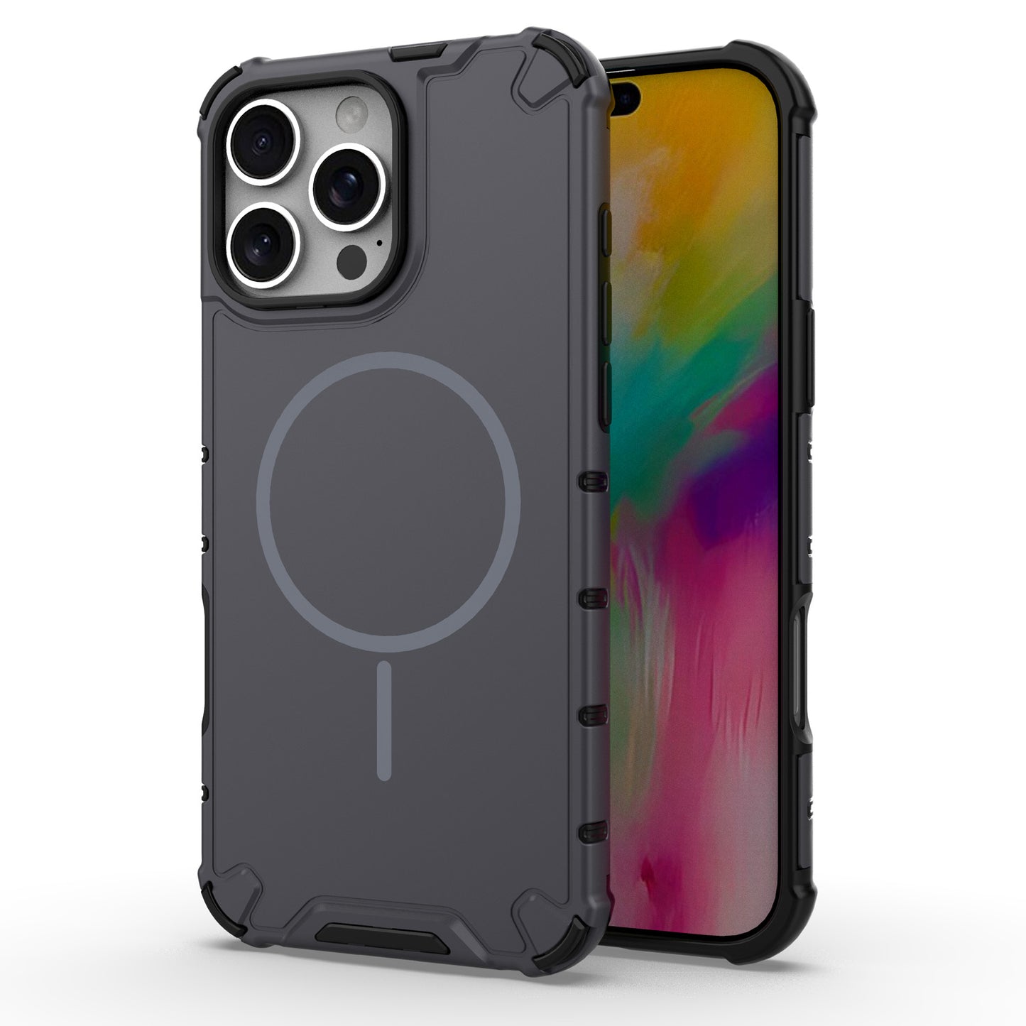 For iPhone 16 15 Pro Max Case, Compatible with Magsafe, Shockproof Heavy Duty Protection Cover - Gsfbq Series