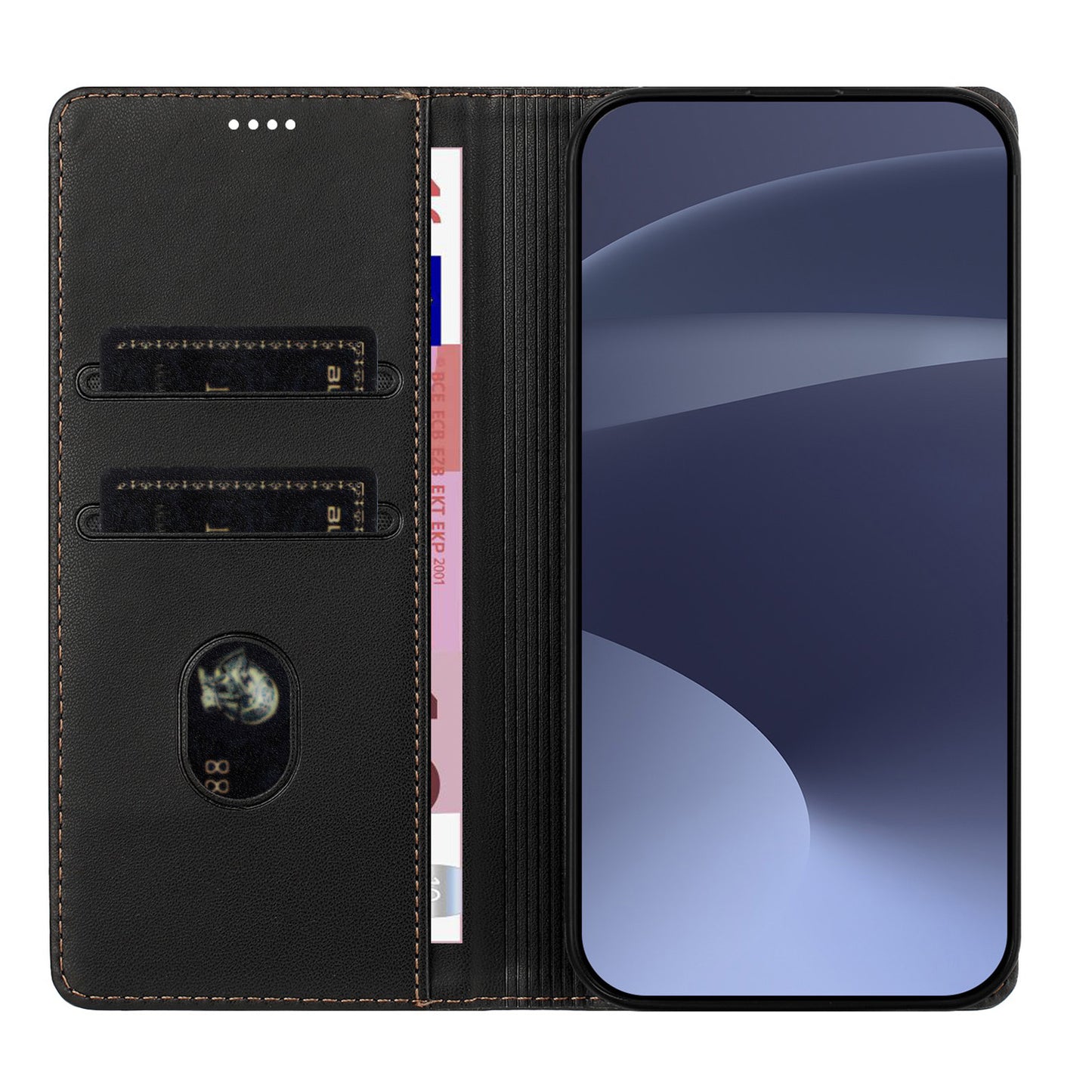For iPhone 16e 15 Pro Max Wallet Case with Card Holder Kickstand Magnetic Closure - Hxlljiu Series
