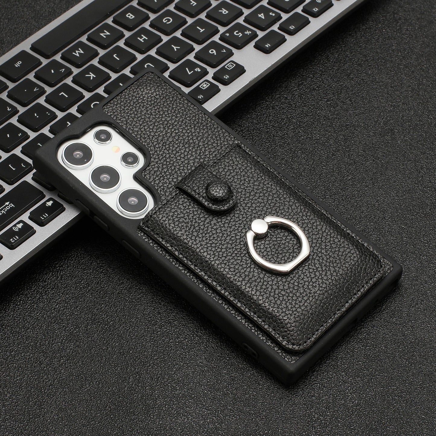 For Galaxy S25 Edge S24 Case Wallet with Credit Card Holder, PU Leather Magnetic Clasp Protective Cover - Lzwclkb Series