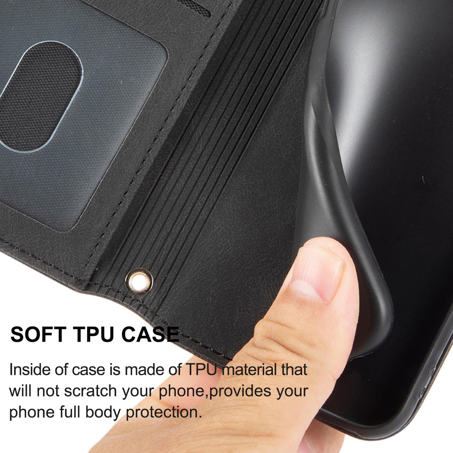 Wallet Case with Hand Strap for Google Pixel 9A 8 Pro, PU Leather Flip Cover with Kickstand Card Slots - Mhyhgspt Series