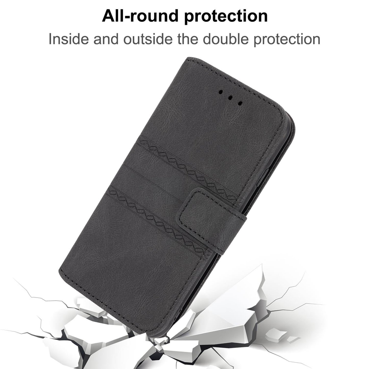 Wallet Case with Hand Strap for Google Pixel 9A 8 Pro, PU Leather Flip Cover with Kickstand Card Slots - Mhyhgspt Series