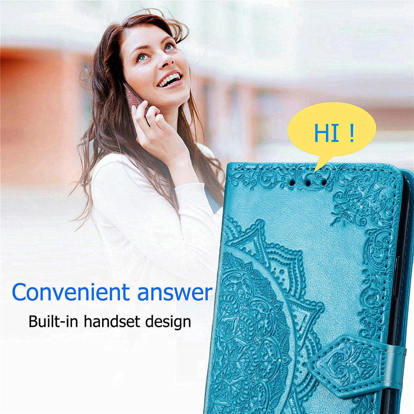 Crossbody Wallet Case for Google Pixel 9A 8 Pro, Mandala Pattern Flip Case Cover - Mtlyhgs Series