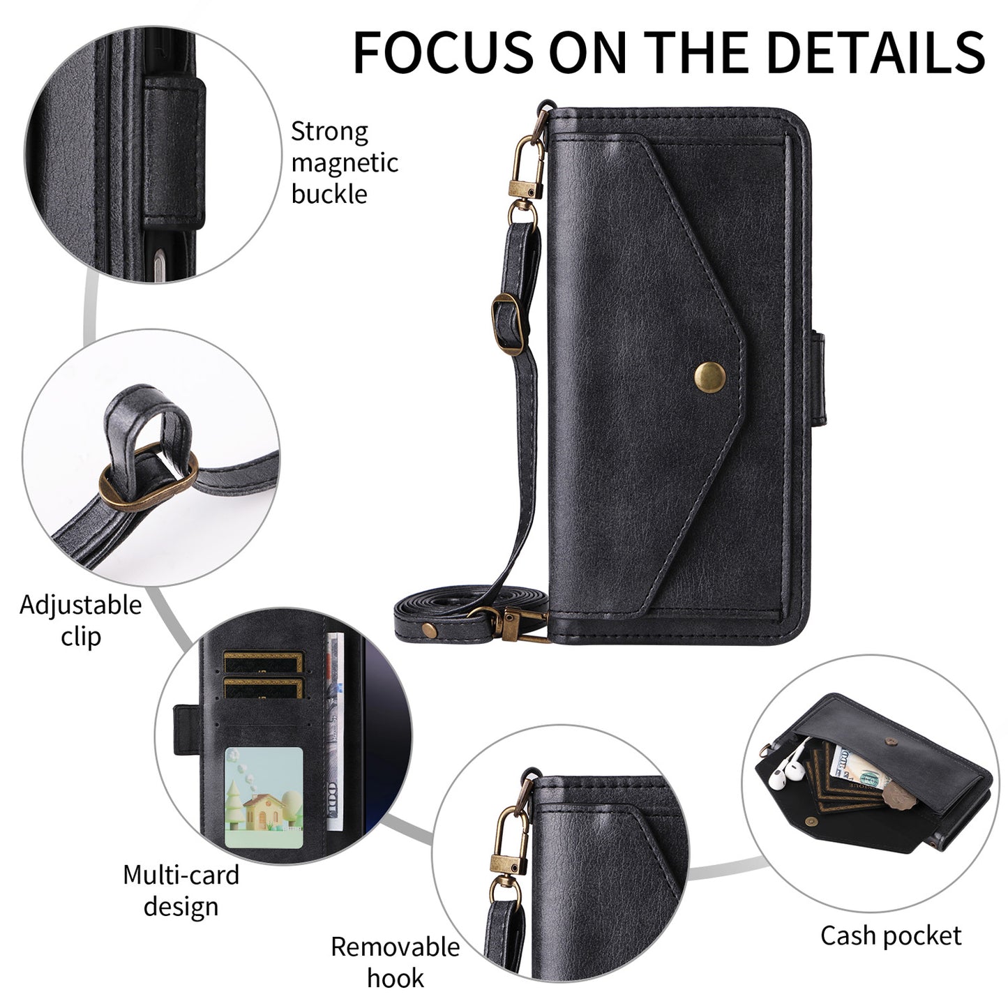 Wallet Case for iPhone 16e 15 Pro Max, PU Leather Flip Cover with Card Slots, Kickstand, Lanyard - Npdkcxkgspt Series