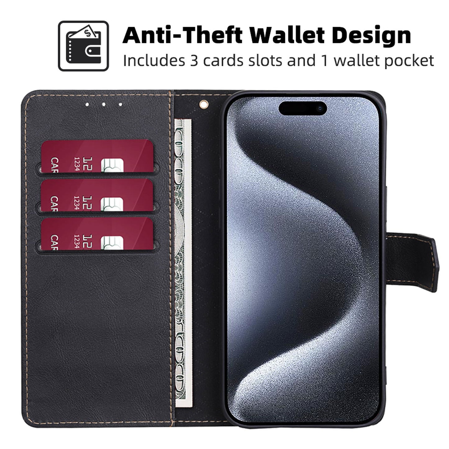 For Galaxy S25 Edge S24 Wallet Case with RFID Blocking Credit Card Holder Folio Flip Protective Cover - Niupdkk Series