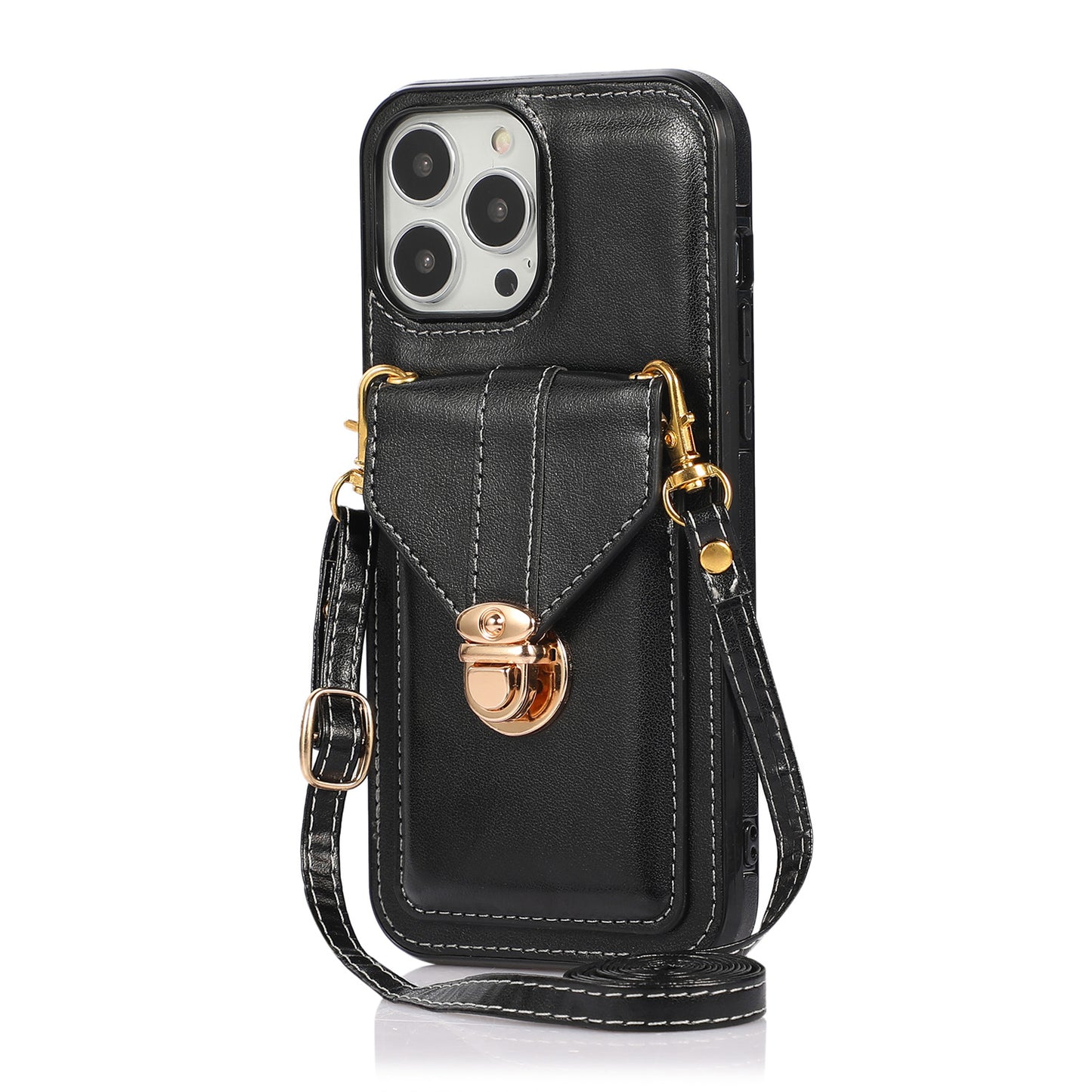 For iPhone 16e 15 Pro Max Crossbody Wallet Case with Card Holder Shoulder Cover - Sskxkkb Series