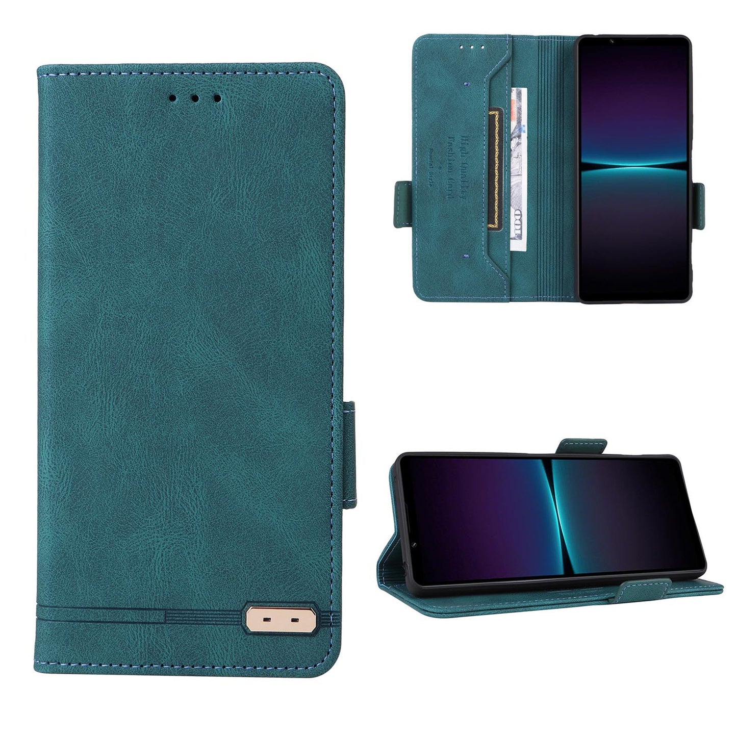 Wallet Case for iPhone 16e 15 Pro Max, Business Magnetic Clasps Leather Cover - Wjckpt Series