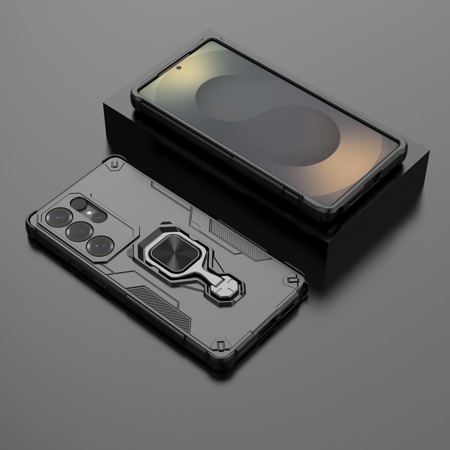 For Galaxy S25 Edge Case with Kickstand, Support Magnetic Car Mount, Heavy Duty Shockproof Phone Cover - Wuk Series