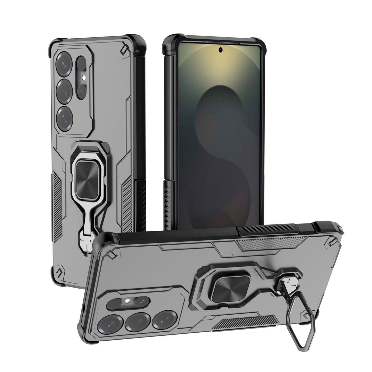 For Galaxy S25 Edge Case with Kickstand, Support Magnetic Car Mount, Heavy Duty Shockproof Phone Cover - Wuk Series