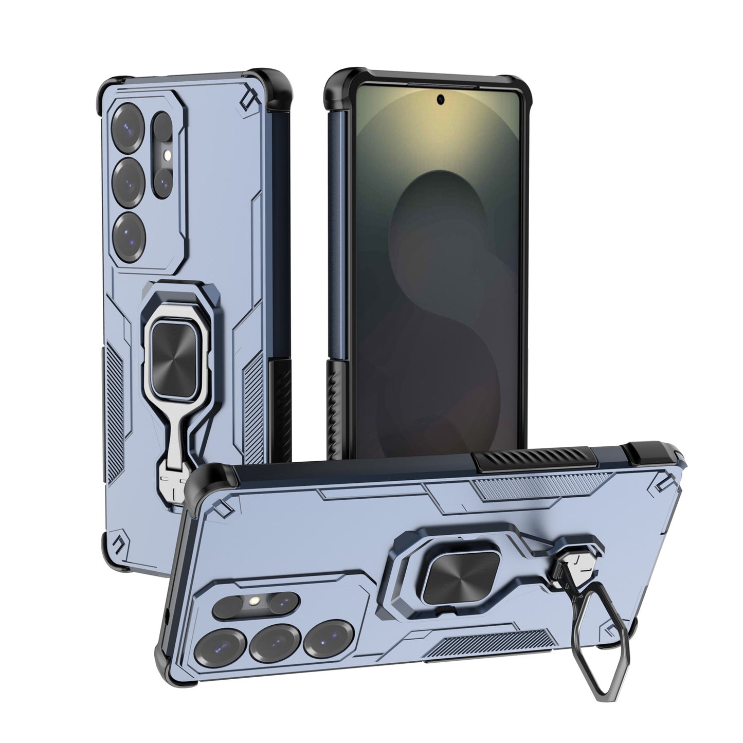 For Galaxy S25 Edge Case with Kickstand, Support Magnetic Car Mount, Heavy Duty Shockproof Phone Cover - Wuk Series