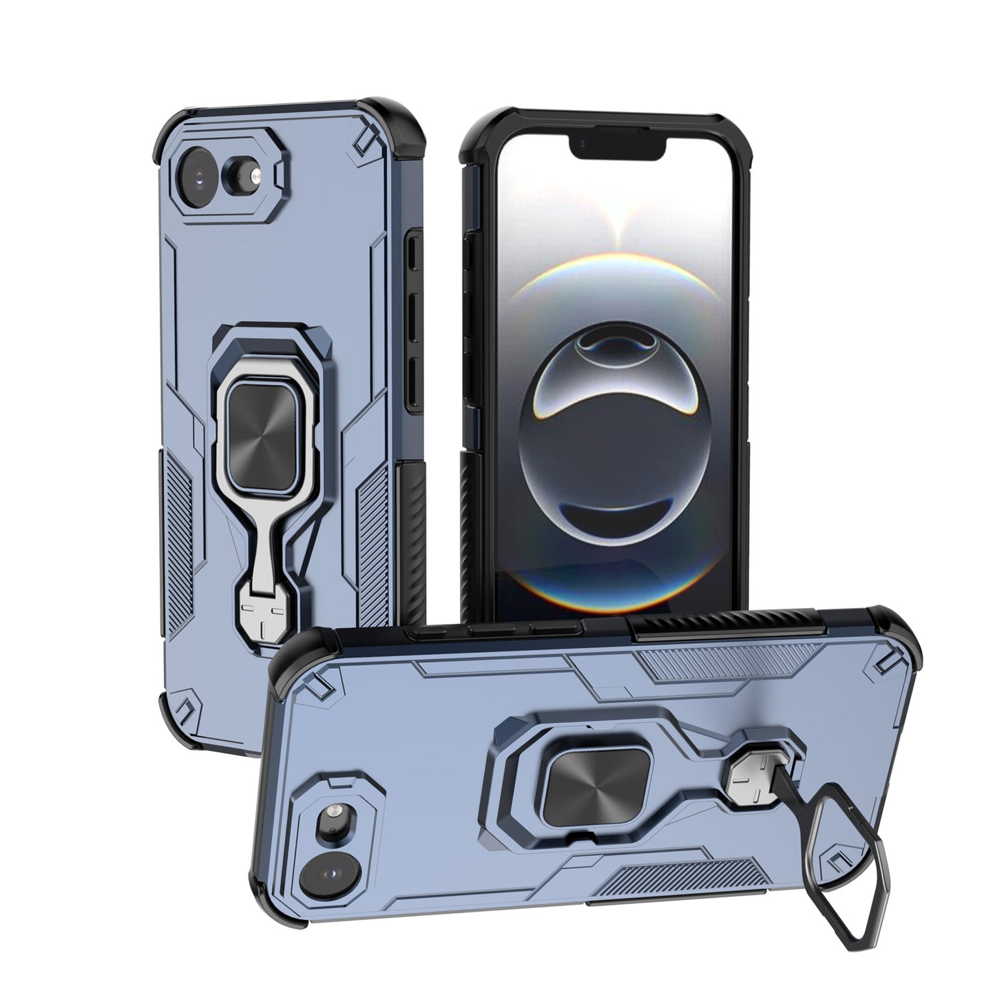 For iPhone 16e 15 Pro Max Case with Kickstand, Support Magnetic Car Mount, Heavy Duty Shockproof Phone Cover - Wuk Series