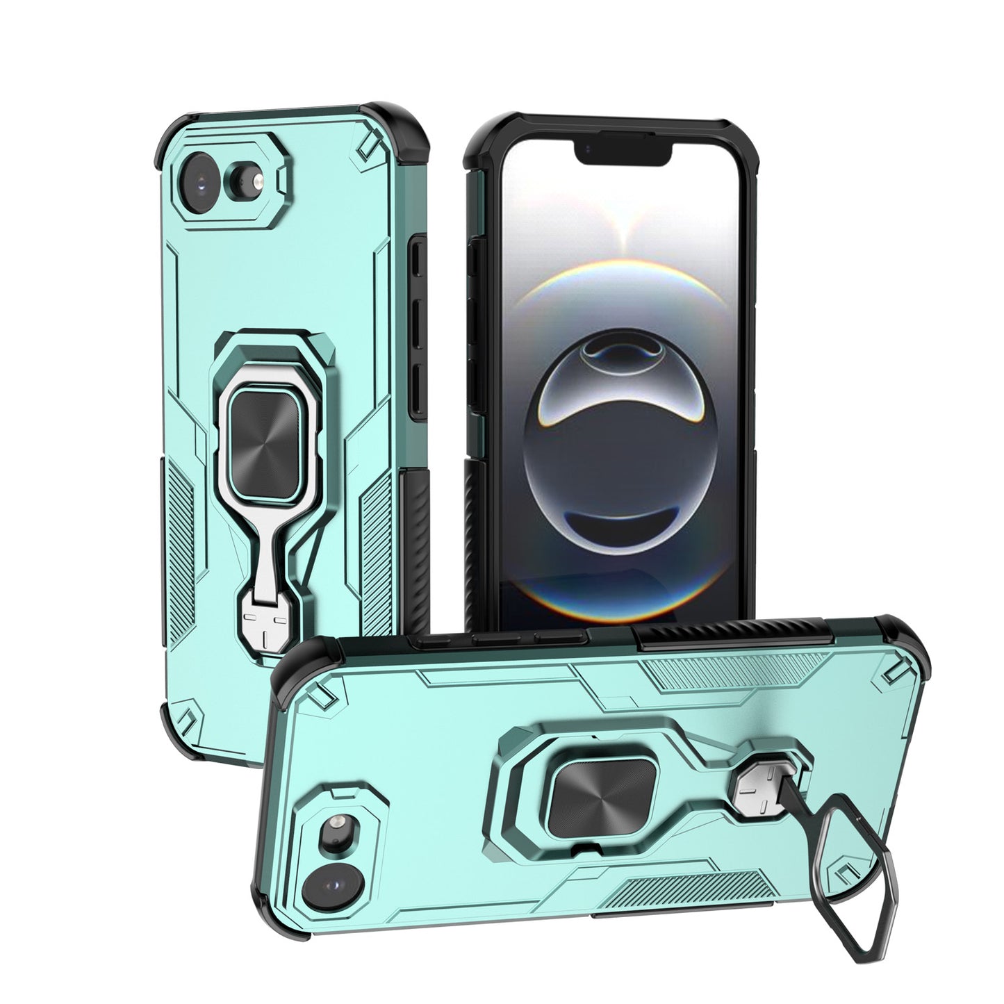 For iPhone 16e 15 Pro Max Case with Kickstand, Support Magnetic Car Mount, Heavy Duty Shockproof Phone Cover - Wuk Series