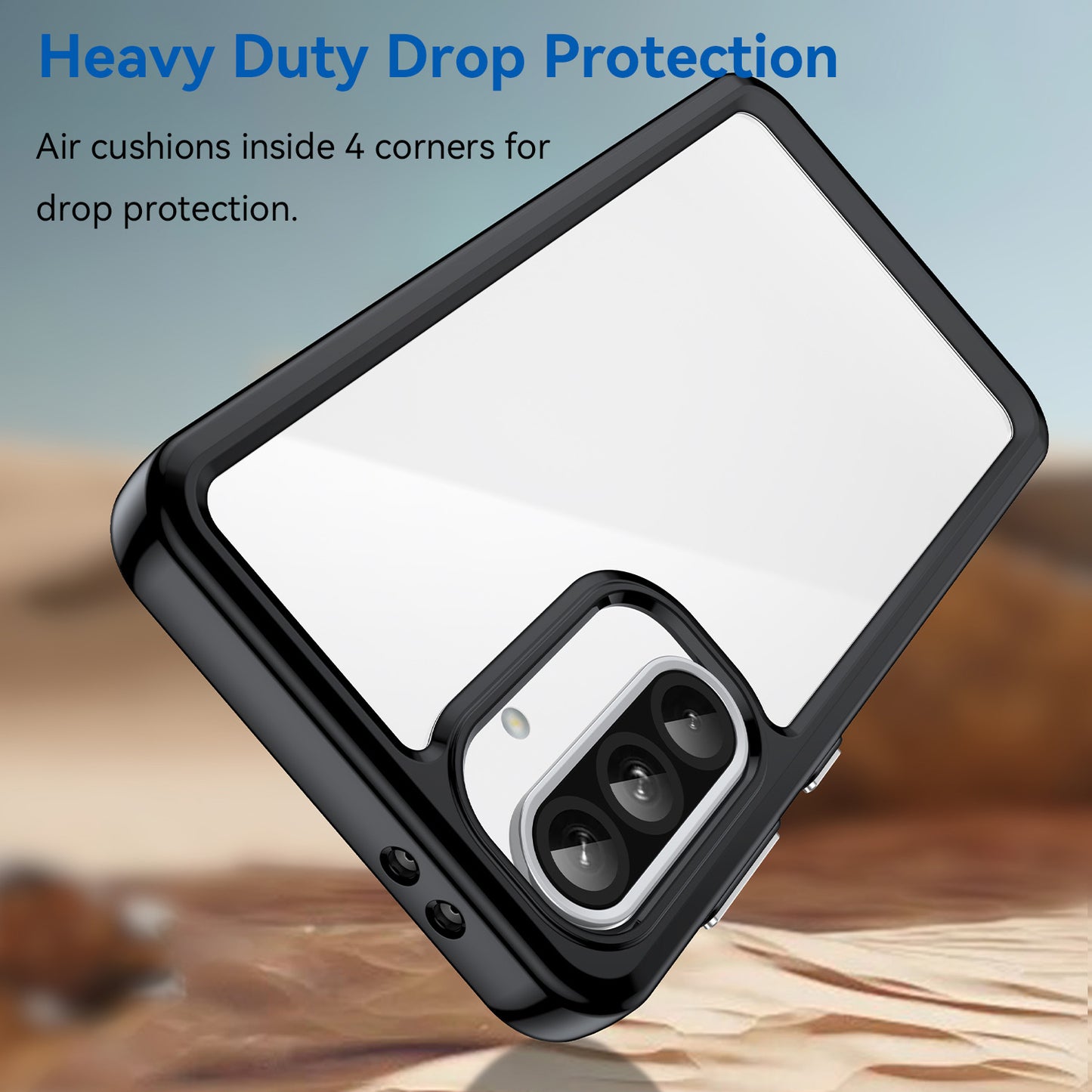 Compatible with Galaxy A56 A55 5G Clear Case, Hard Back Soft Bumper Protective Cover - Xc Series