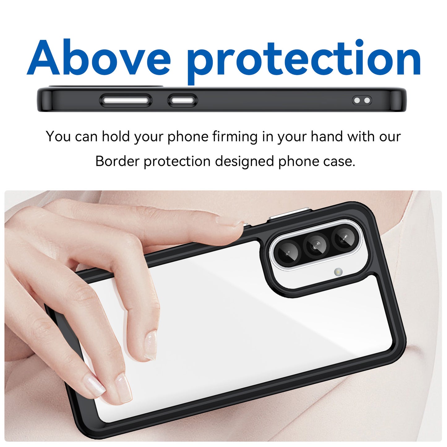 Compatible with Galaxy A56 A55 5G Clear Case, Hard Back Soft Bumper Protective Cover - Xc Series