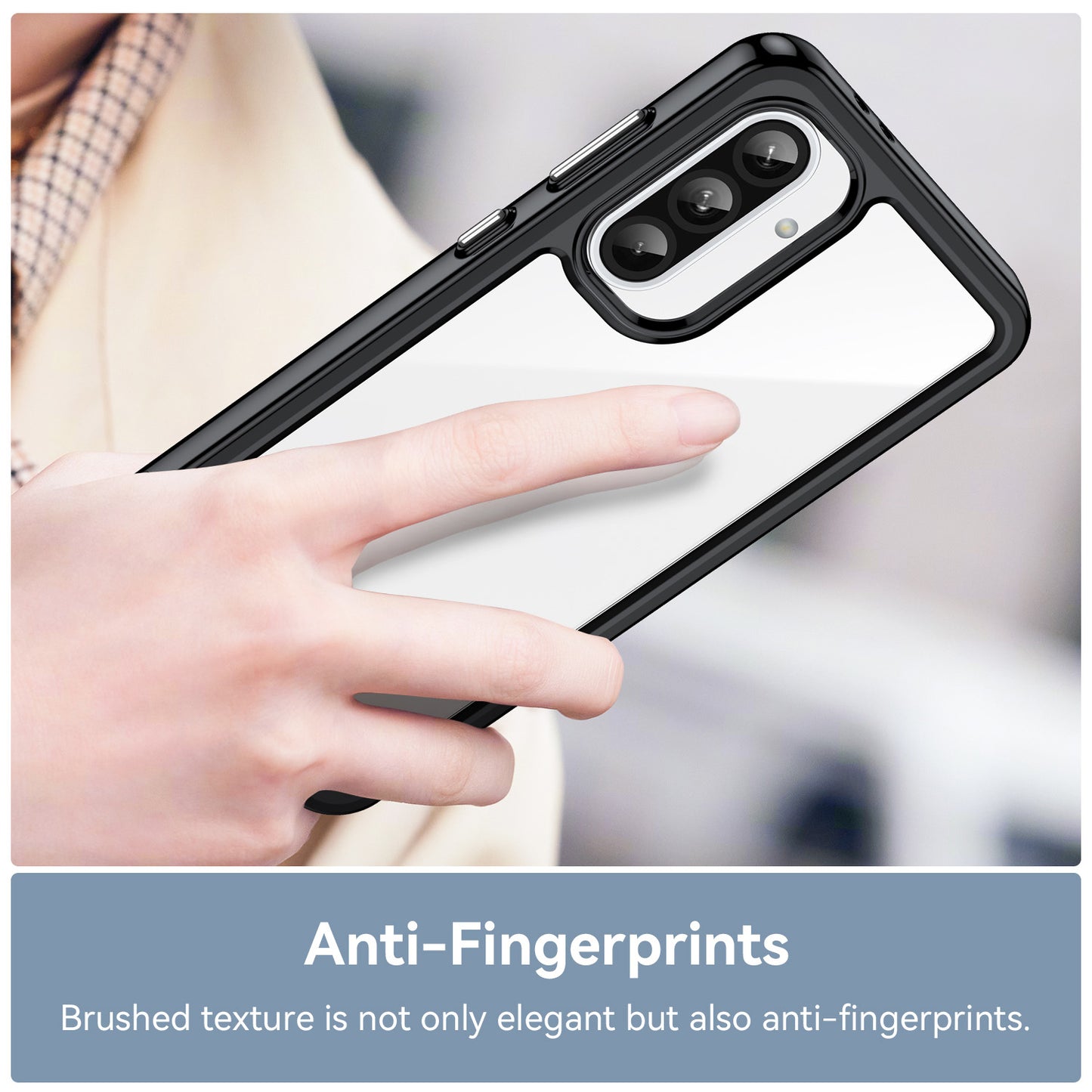Compatible with Galaxy A56 A55 5G Clear Case, Hard Back Soft Bumper Protective Cover - Xc Series