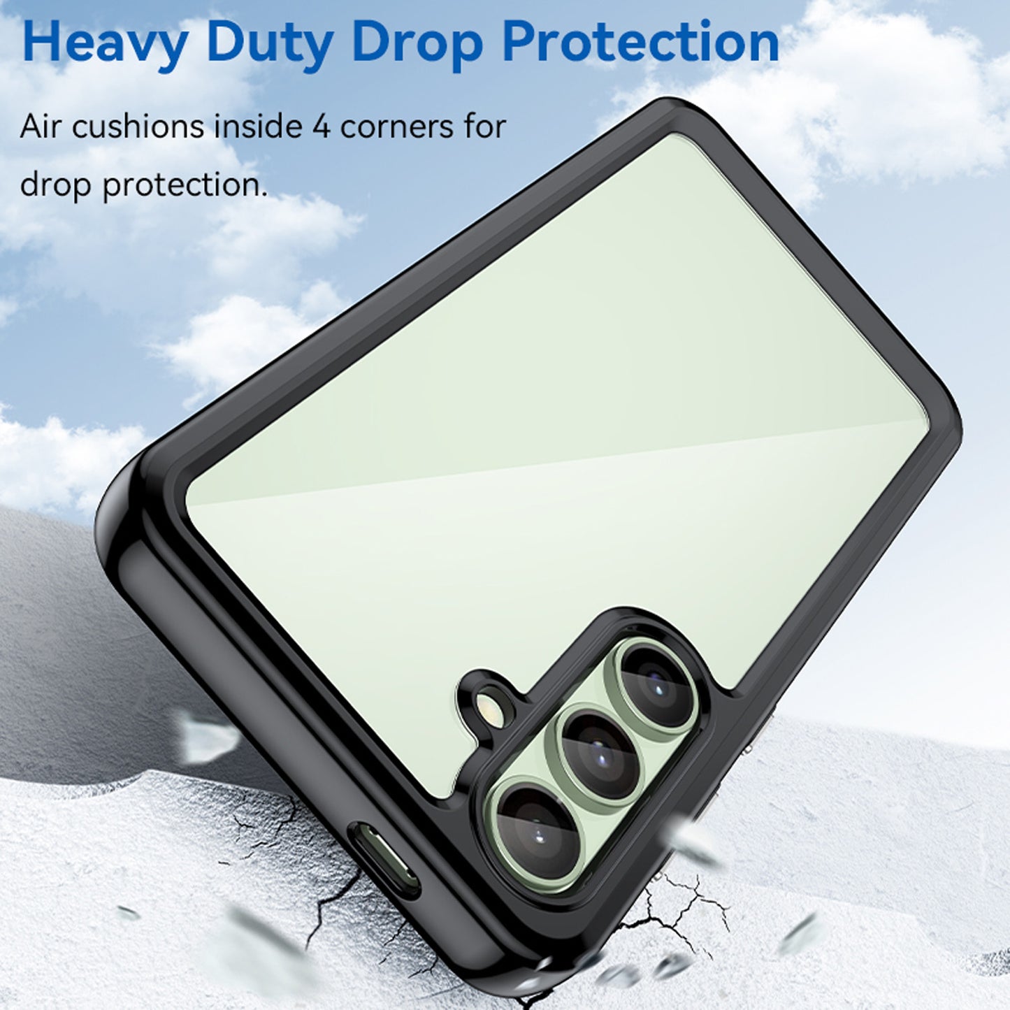 Compatible with Galaxy S25 Edge S24 FE Clear Case, Hard Back Soft Bumper Protective Cover - Xc Series