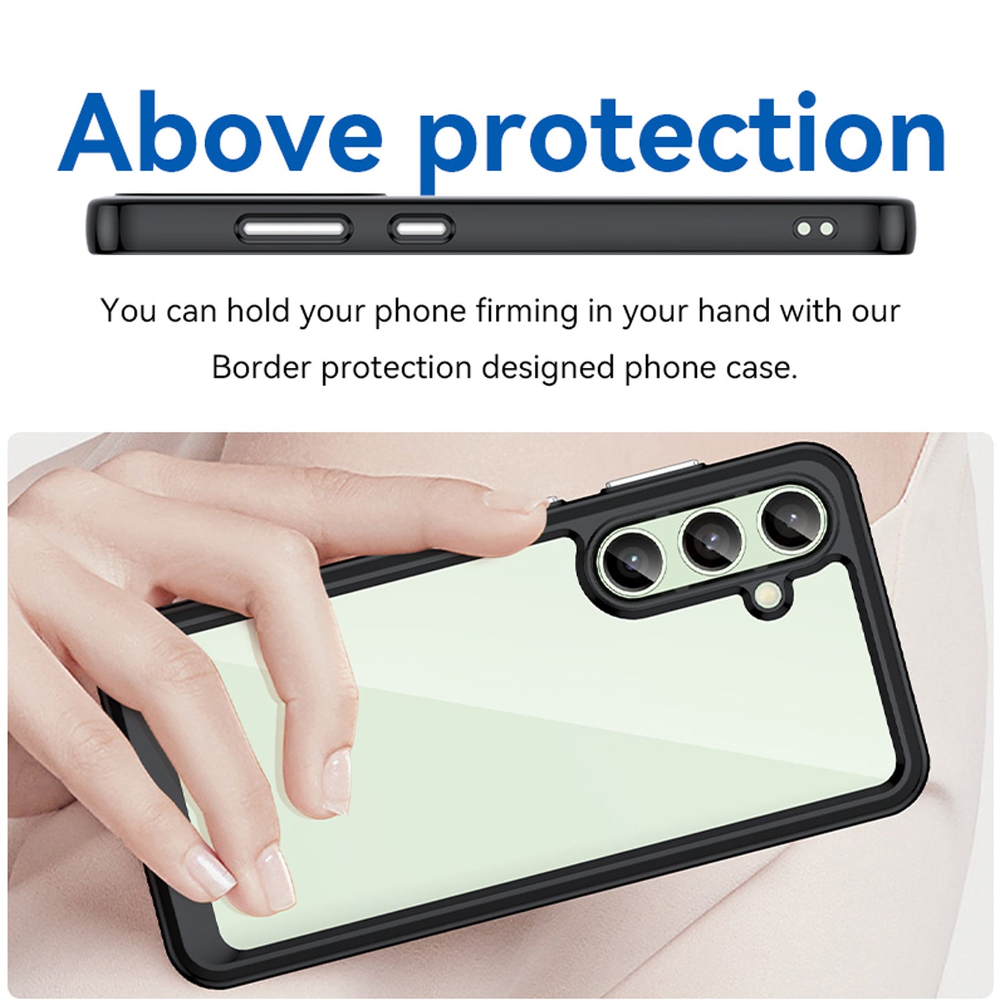 Compatible with Galaxy S25 Edge S24 FE Clear Case, Hard Back Soft Bumper Protective Cover - Xc Series