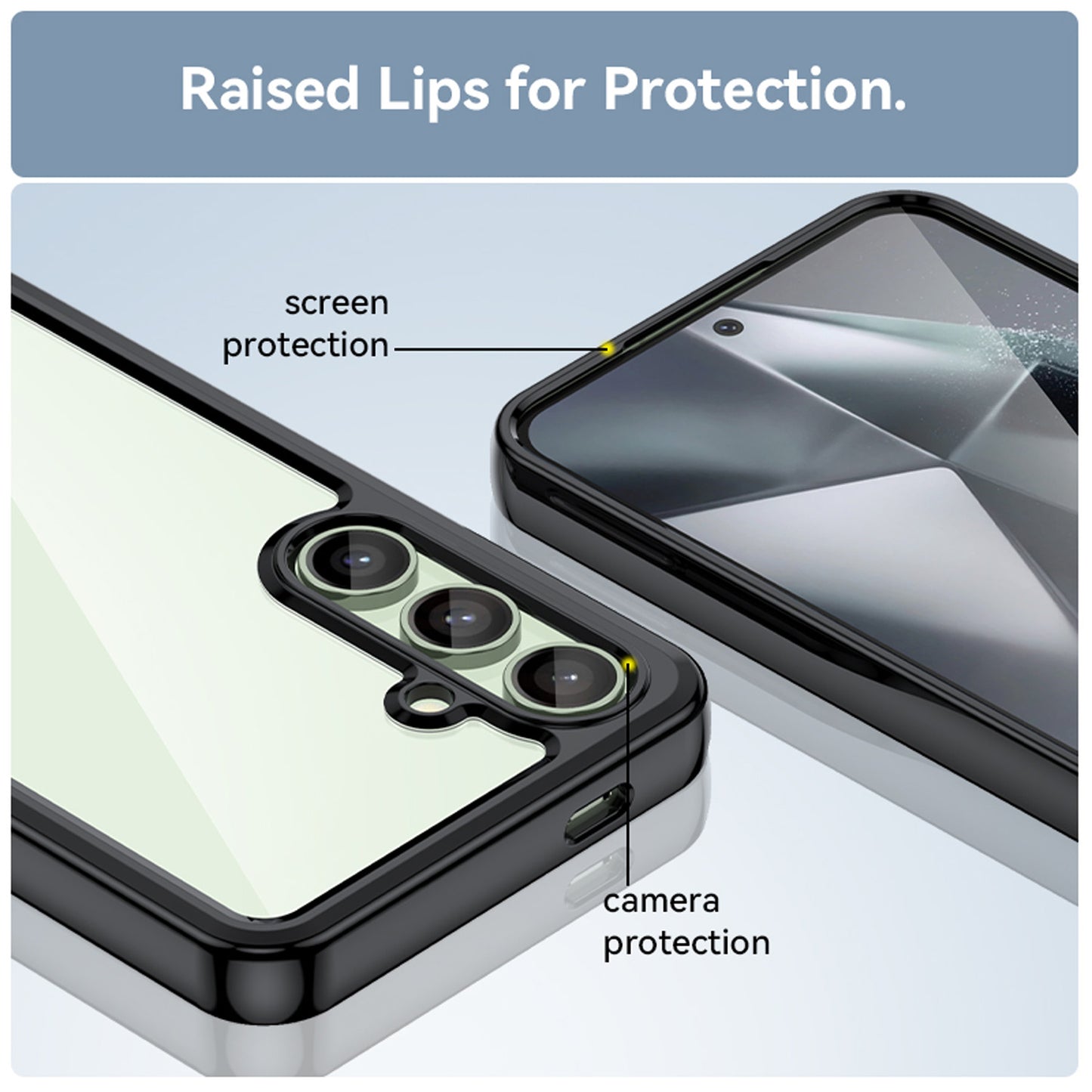 Compatible with Galaxy S25 Edge S24 FE Clear Case, Hard Back Soft Bumper Protective Cover - Xc Series