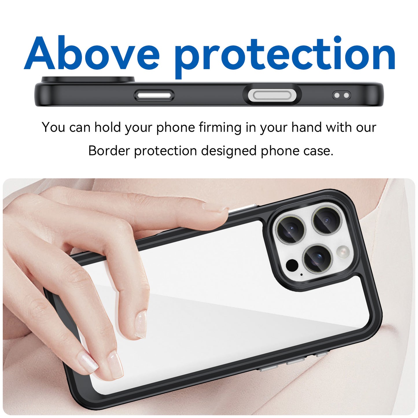 Compatible with iPhone 16e 15 Pro Max Clear Case, Hard Back Soft Bumper Protective Cover - Xc Series