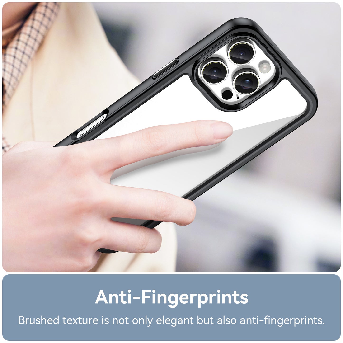 Compatible with iPhone 16e 15 Pro Max Clear Case, Hard Back Soft Bumper Protective Cover - Xc Series