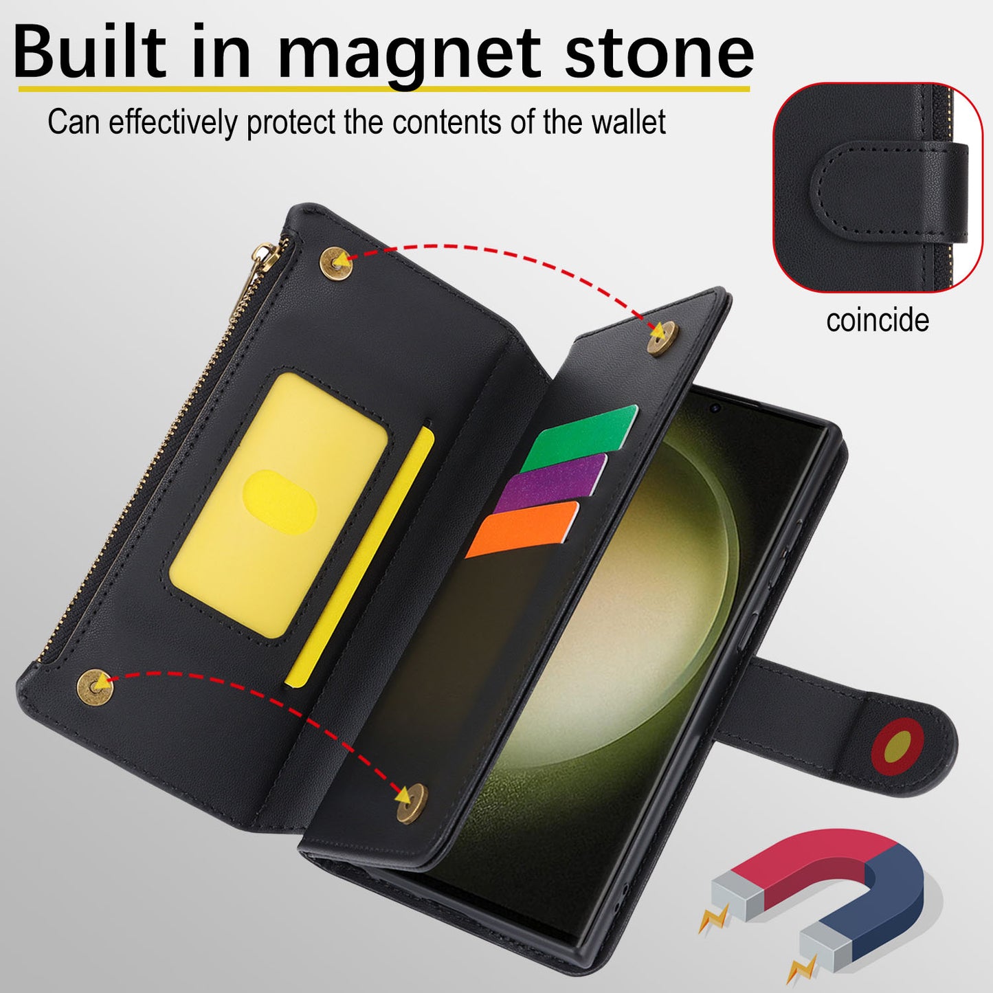 For iPhone 16 15 Pro Max Crossbody Wallet Case with RFID Blocking - Xkdkllqb Series
