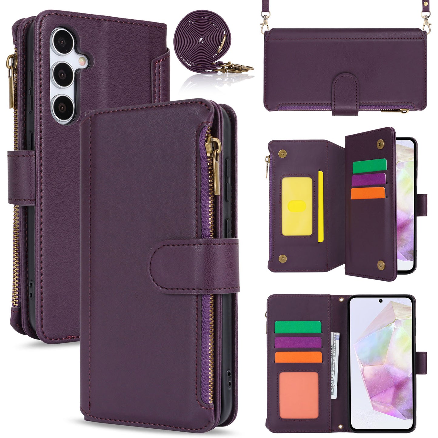 For Galaxy A56 A55 5G Crossbody Wallet Case with RFID Blocking - Xkdkllqb Series