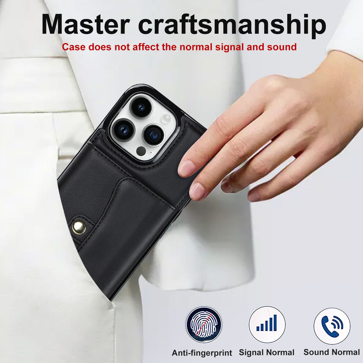 Compatible with iPhone 16e 15 Pro Max Crossbody Leather Detachable Adjustable Strap Wristlet Flip Wallet Phone Case with Card Holder - Xkfqkbgs Series