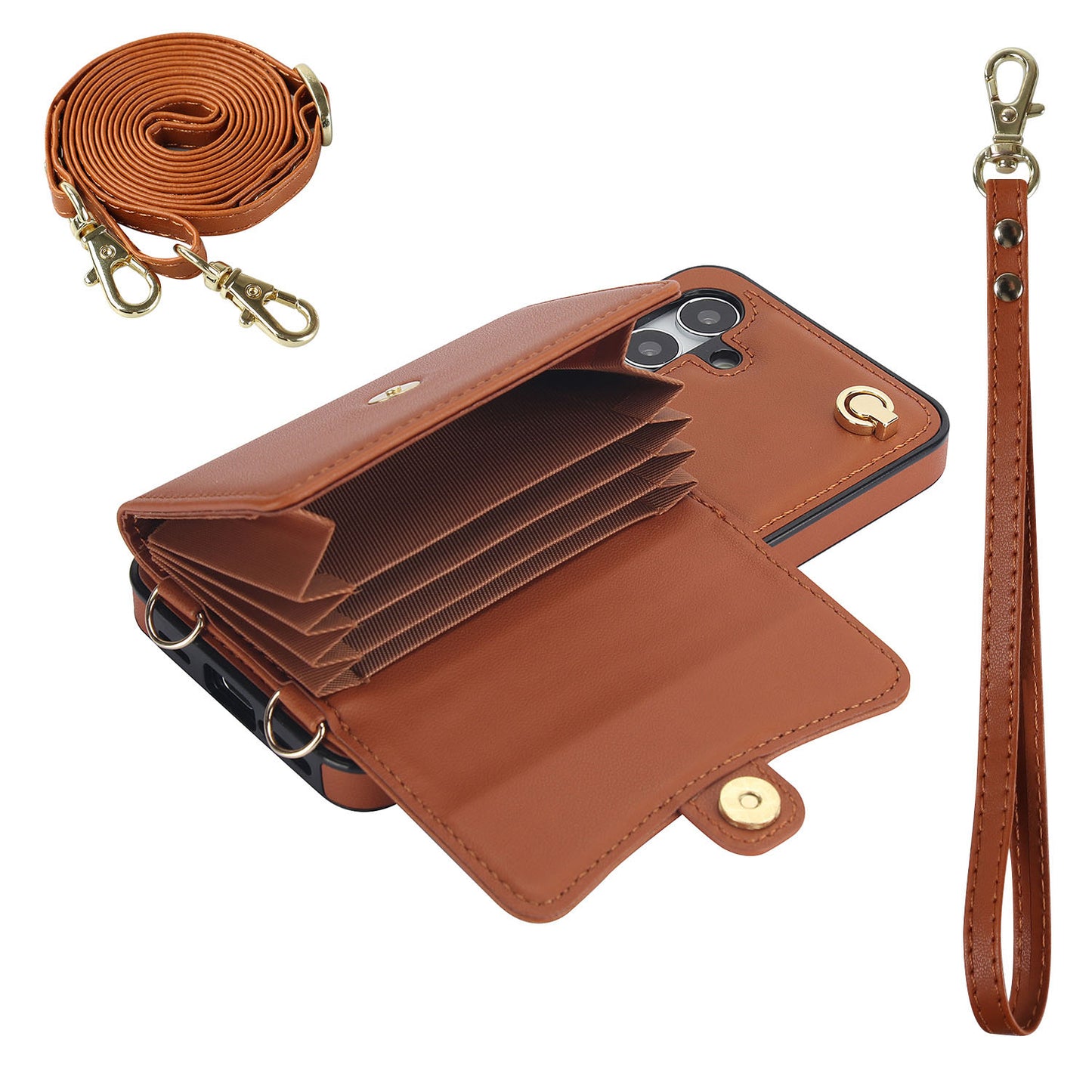 Compatible with Galaxy A55 A54 5G Crossbody Leather Detachable Adjustable Strap Wristlet Flip Wallet Phone Case with Card Holder - Xkfqkbgs Series