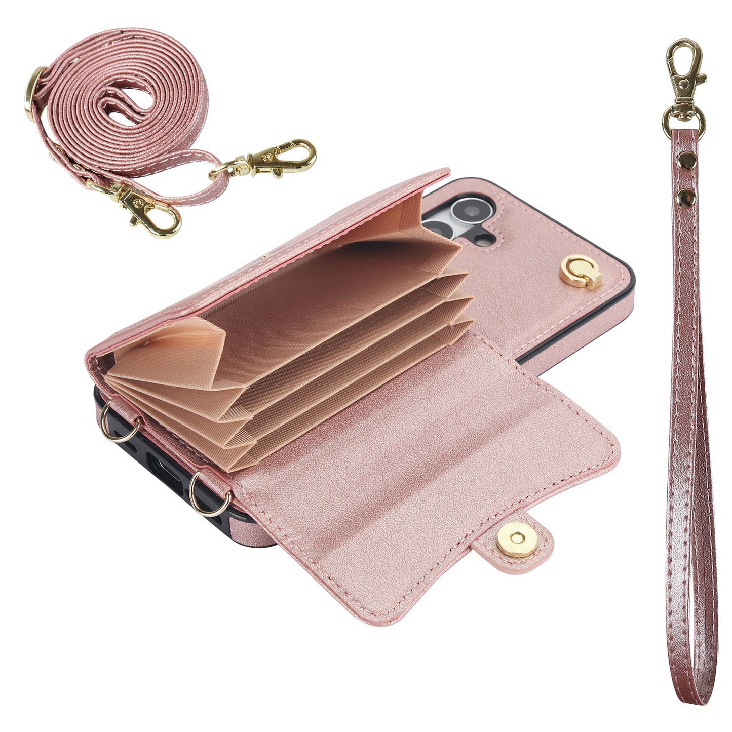 Compatible with Galaxy A55 A54 5G Crossbody Leather Detachable Adjustable Strap Wristlet Flip Wallet Phone Case with Card Holder - Xkfqkbgs Series