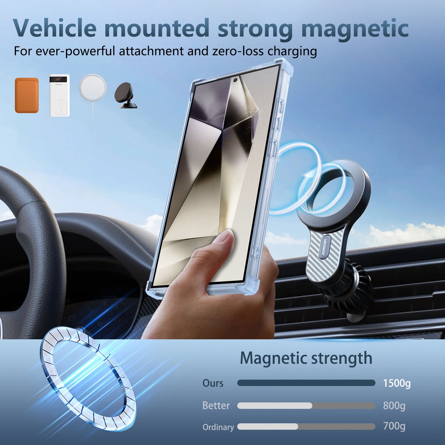For Galaxy S25 S24 Ultra Case, Built in 360° Magnetic Stand, Compatible with Magsafe - Xkjdxz Series
