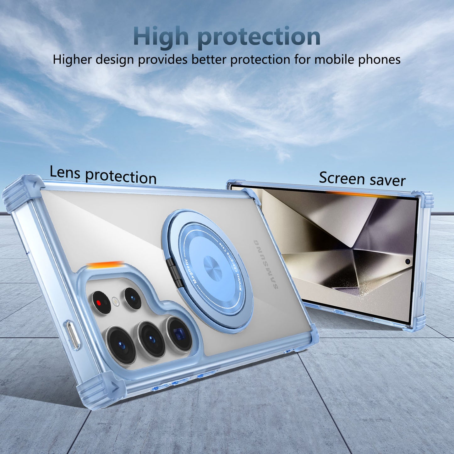For Galaxy S25 S24 Ultra Case, Built in 360° Magnetic Stand, Compatible with Magsafe - Xkjdxz Series