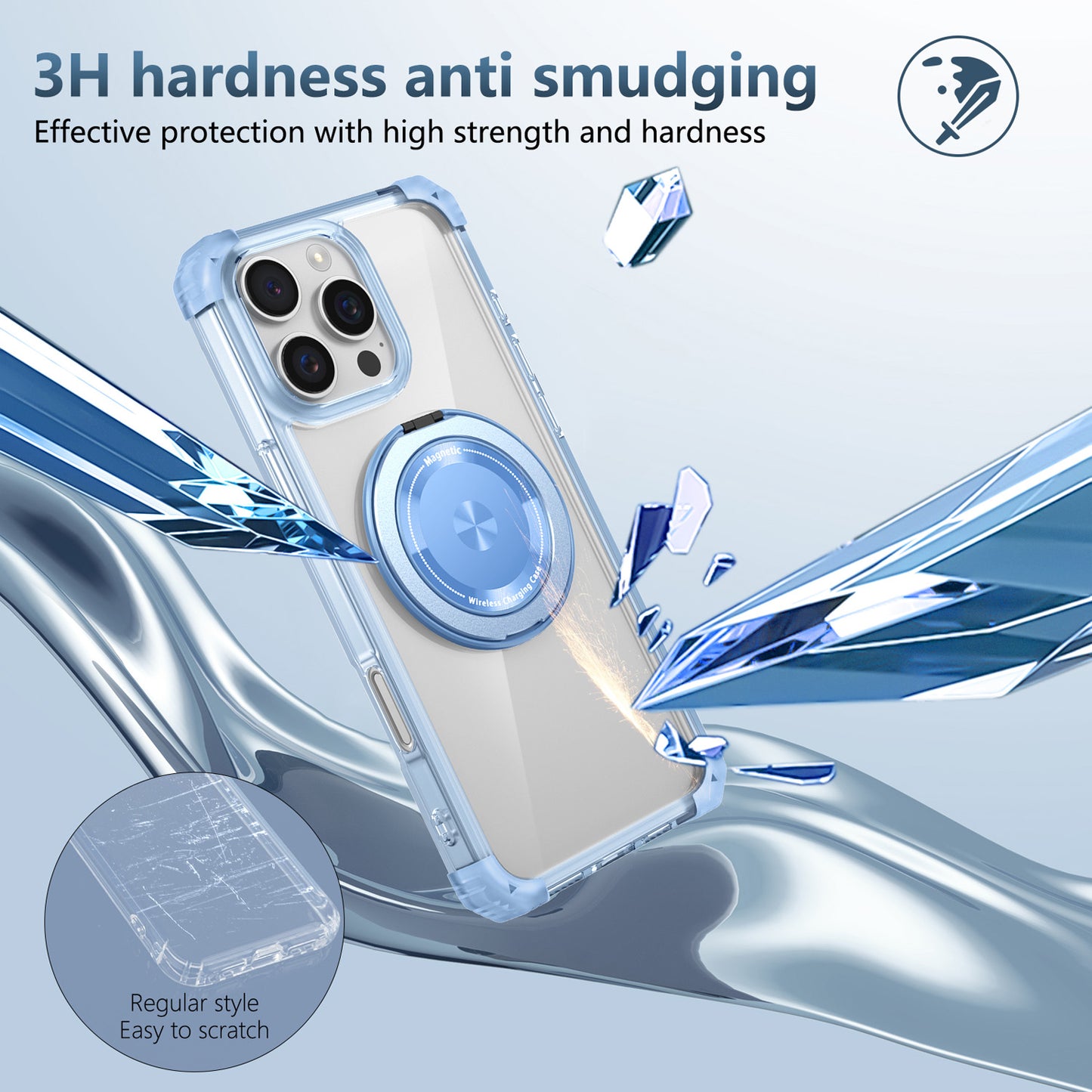 For iPhone 16 15 Pro Max Case, Built in 360° Magnetic Stand, Compatible with Magsafe - Xkjdxz Series